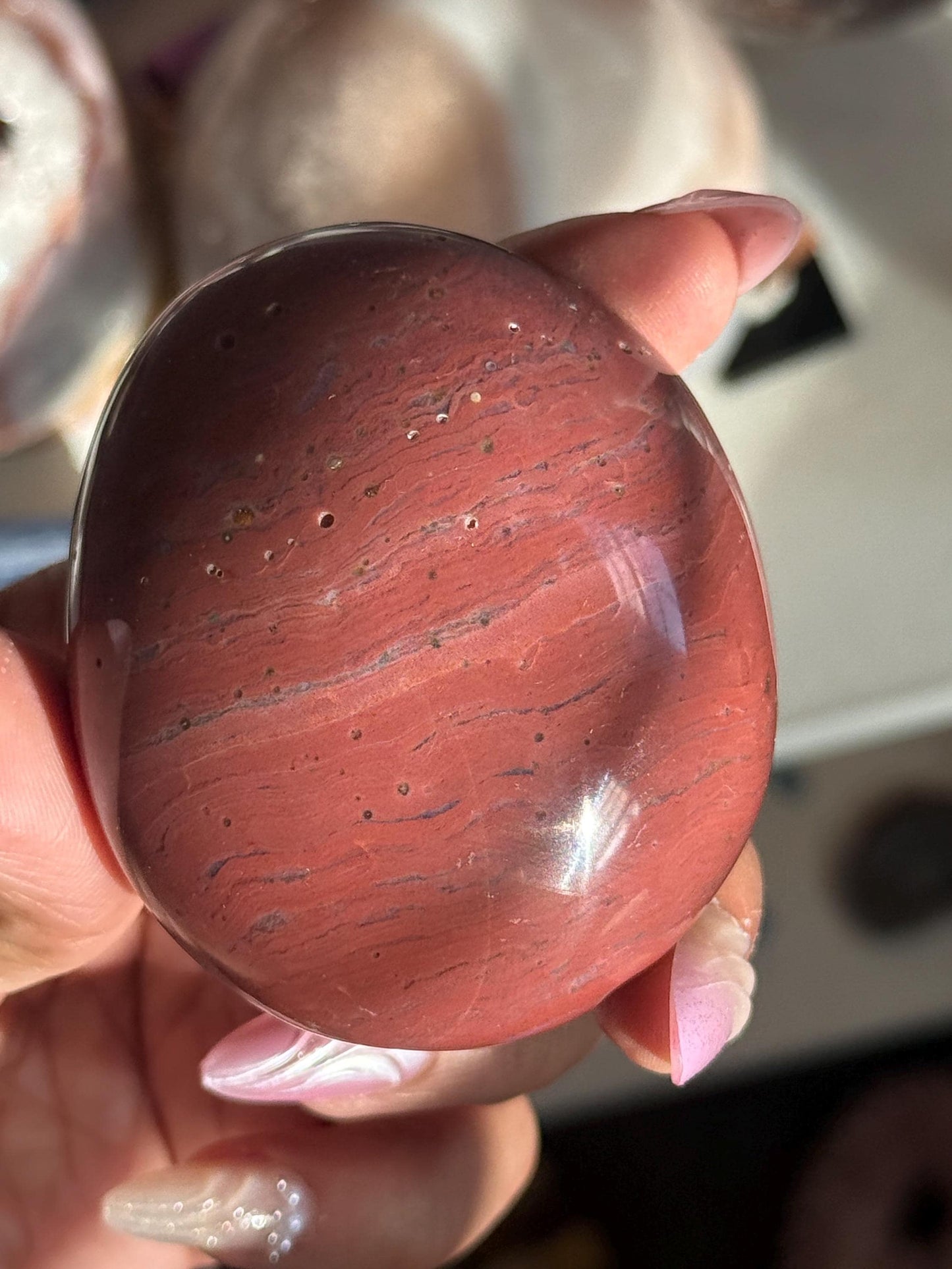 Ocean Jasper Palm Stone, Red Ocean Jasper, Purple Ocean Jasper Stone, Ocean Jasper, Worry Stone, Chakra Palm Stones, crystals for healing,