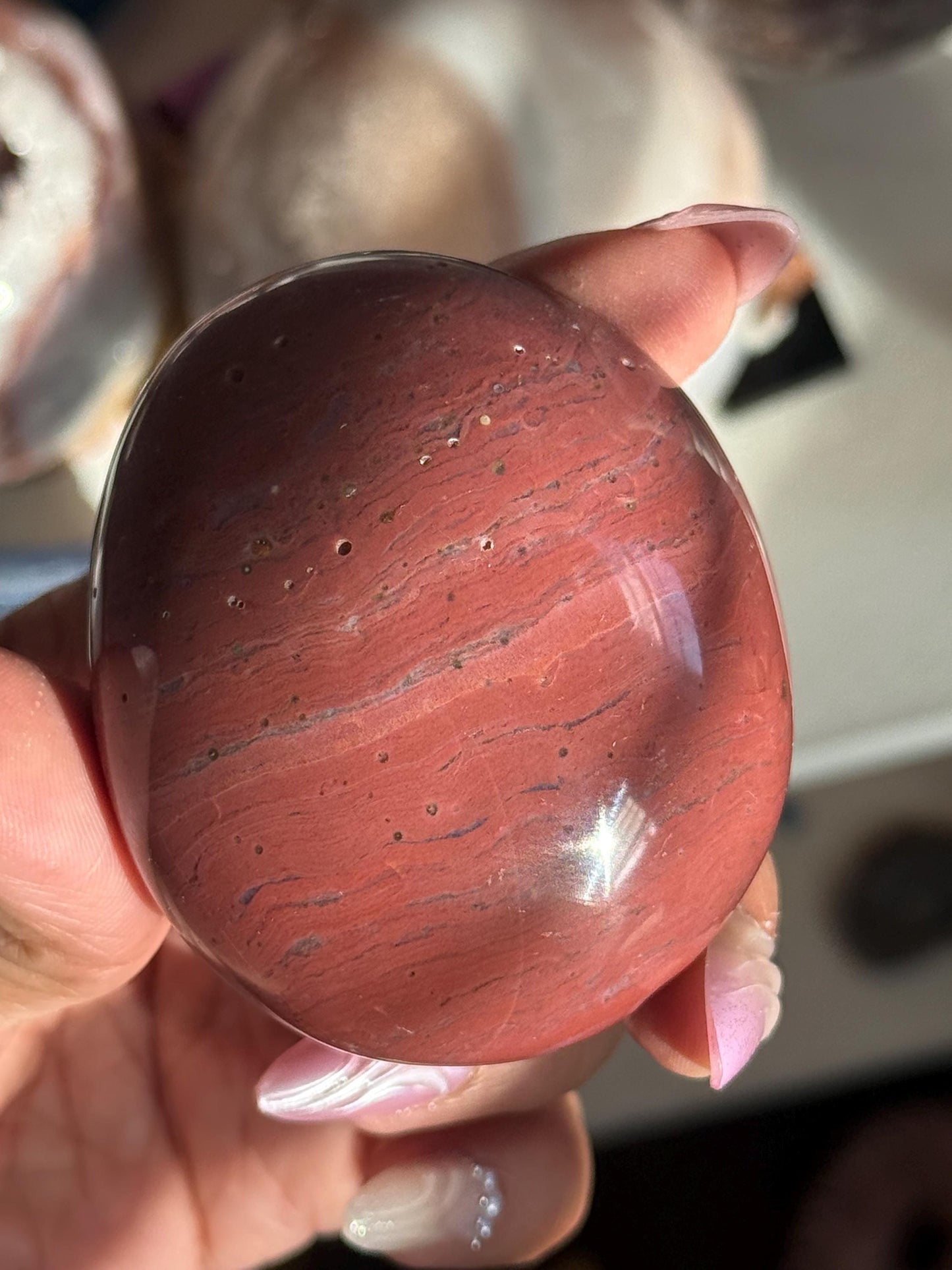 Ocean Jasper Palm Stone, Red Ocean Jasper, Purple Ocean Jasper Stone, Ocean Jasper, Worry Stone, Chakra Palm Stones, crystals for healing,