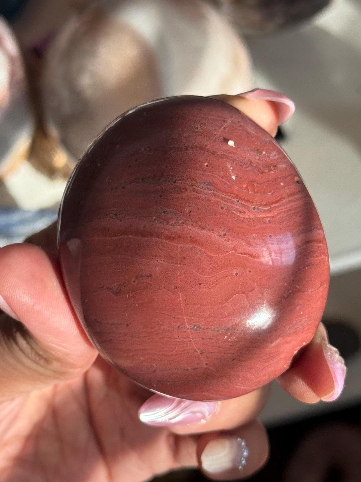 Ocean Jasper Palm Stone, Red Ocean Jasper, Purple Ocean Jasper Stone, Ocean Jasper, Worry Stone, Chakra Palm Stones, crystals for healing,