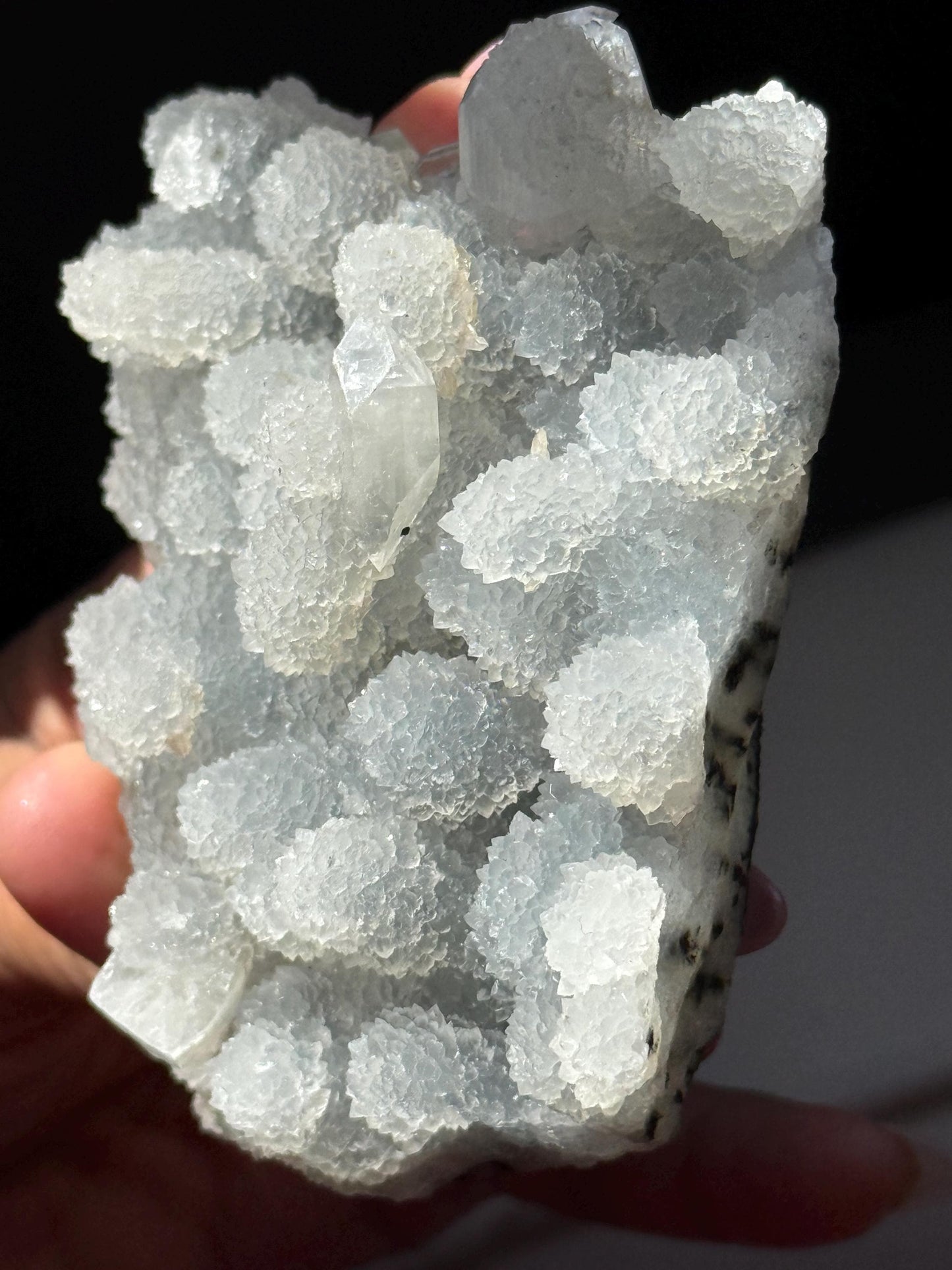 Blue Apophyllite Cluster From India, Apophyllite, Botryoidal Raw Specimen Cluster