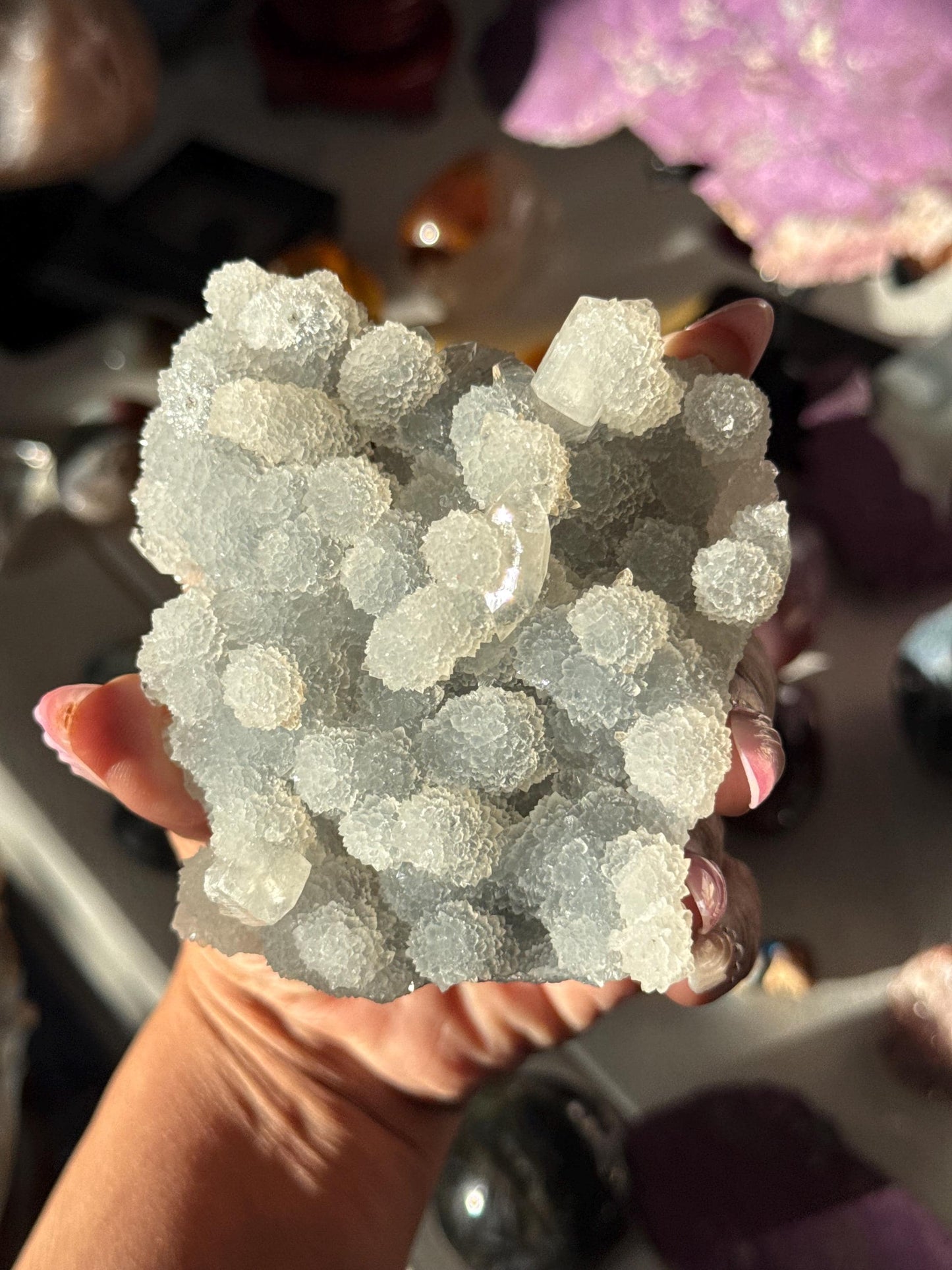 Blue Apophyllite Cluster From India, Apophyllite, Botryoidal Raw Specimen Cluster