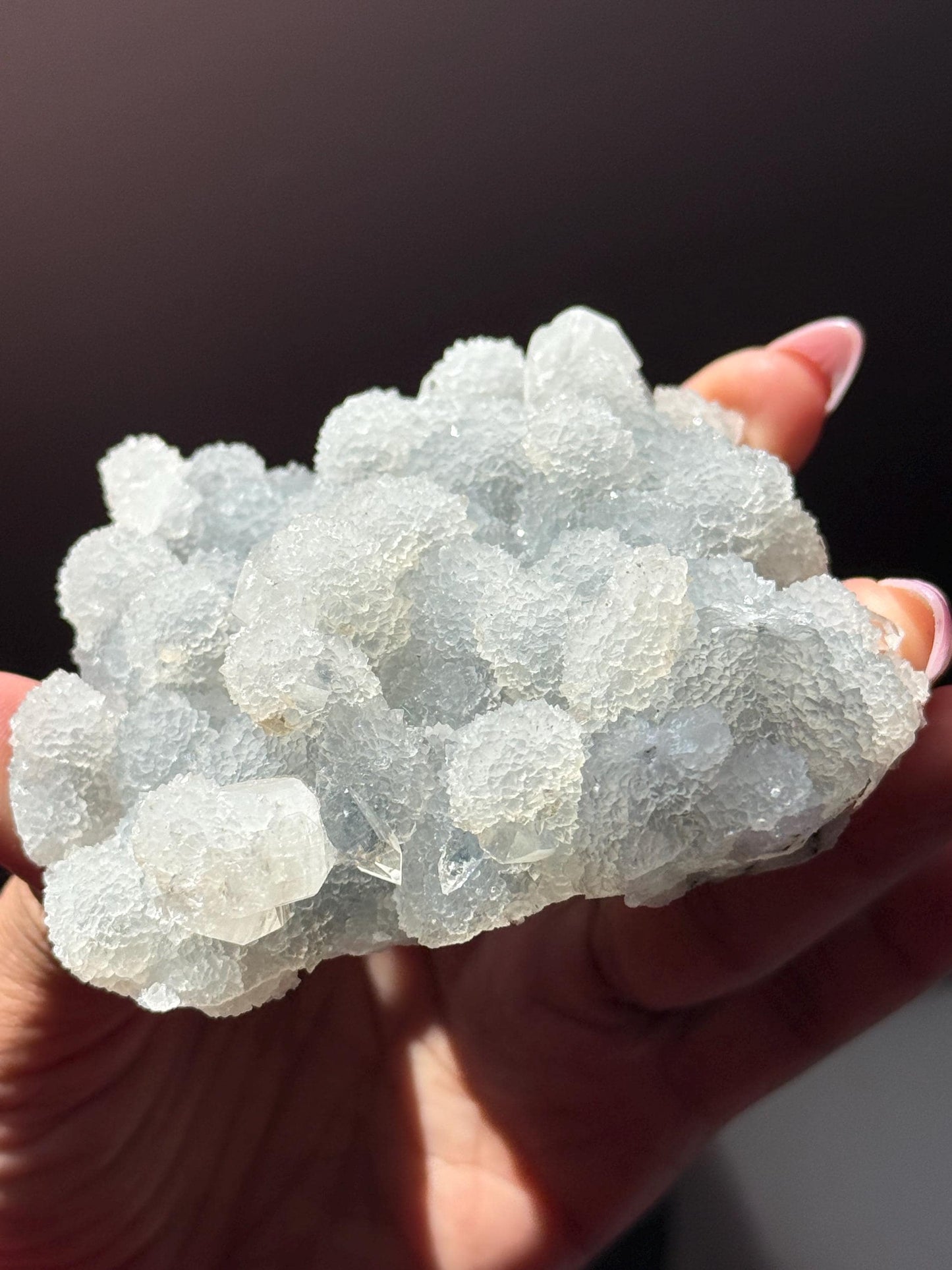 Blue Apophyllite Cluster From India, Apophyllite, Botryoidal Raw Specimen Cluster