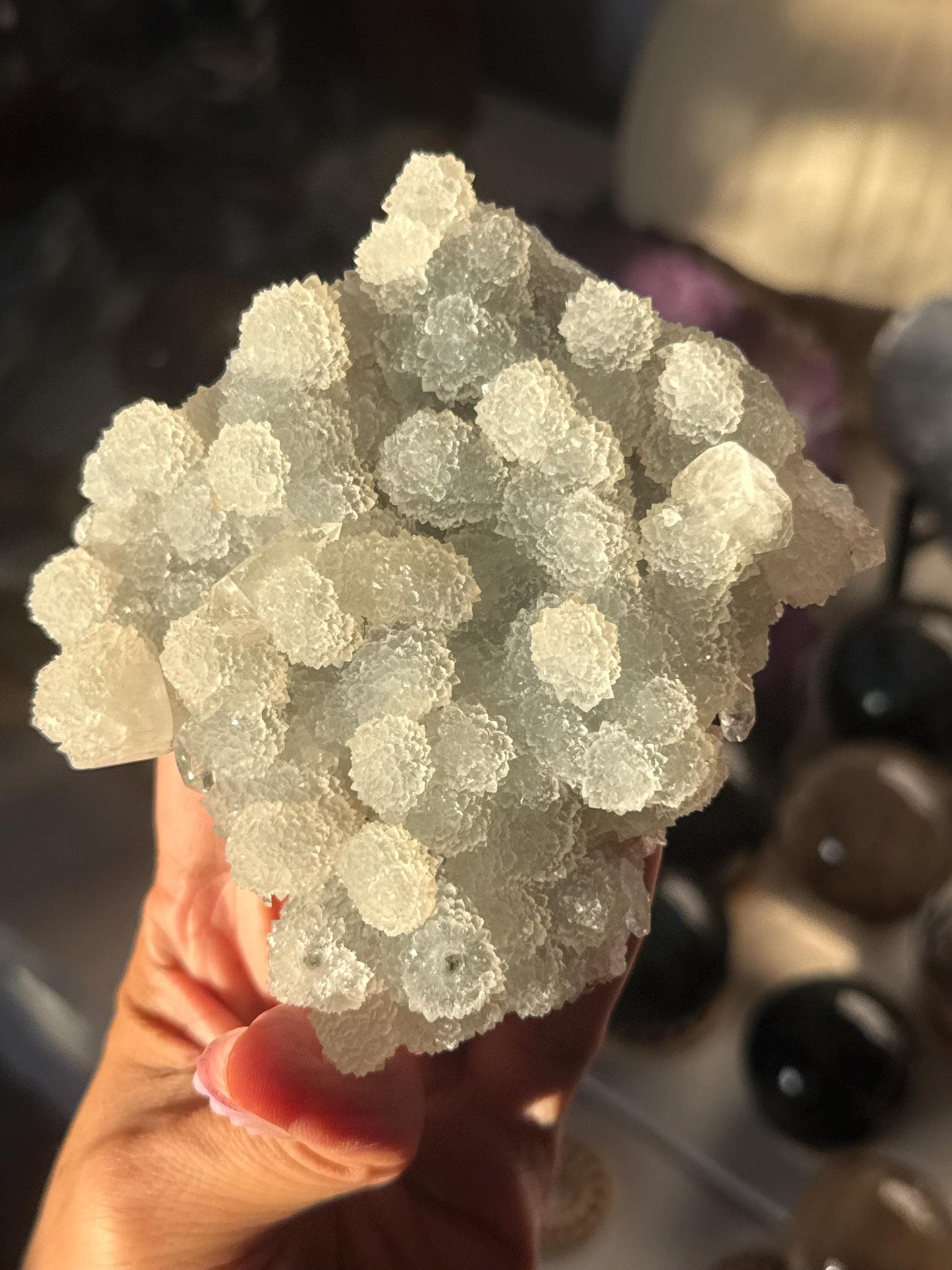 Blue Apophyllite Cluster From India, Apophyllite, Botryoidal Raw Specimen Cluster