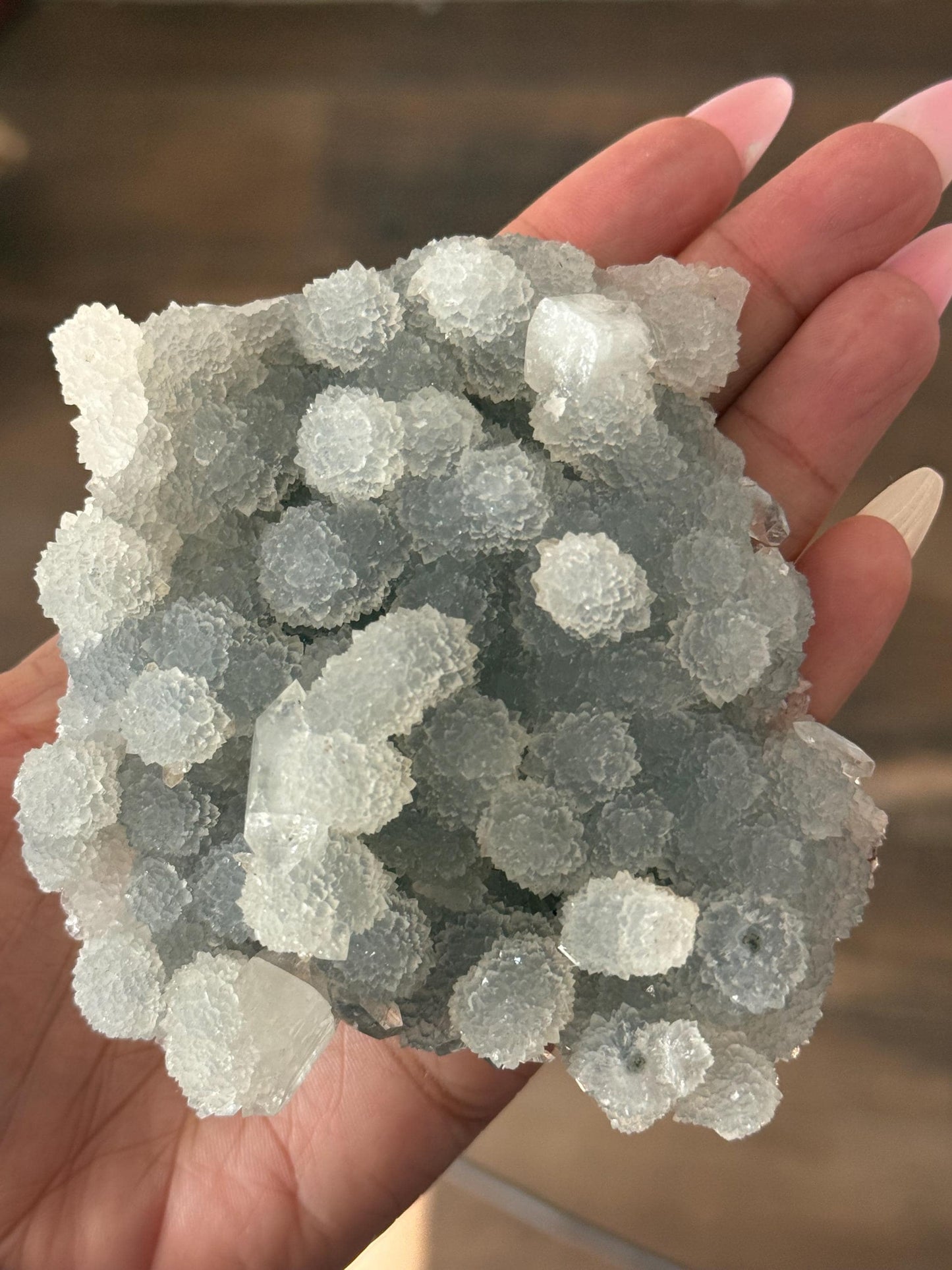 Blue Apophyllite Cluster From India, Apophyllite, Botryoidal Raw Specimen Cluster