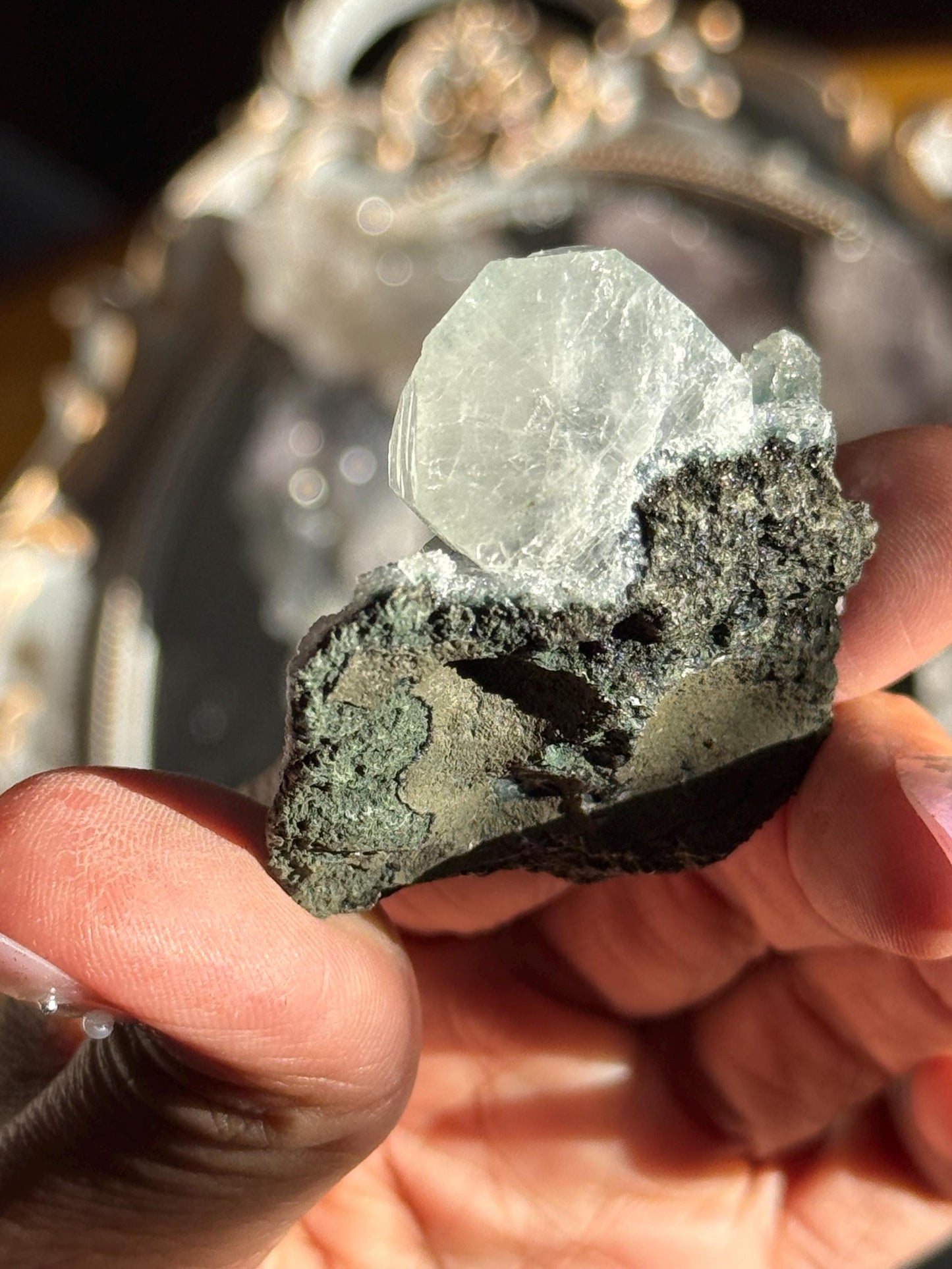 Blue Apophyllite Cluster, SmalApophyllite Quartz with Druzy, Small Mini