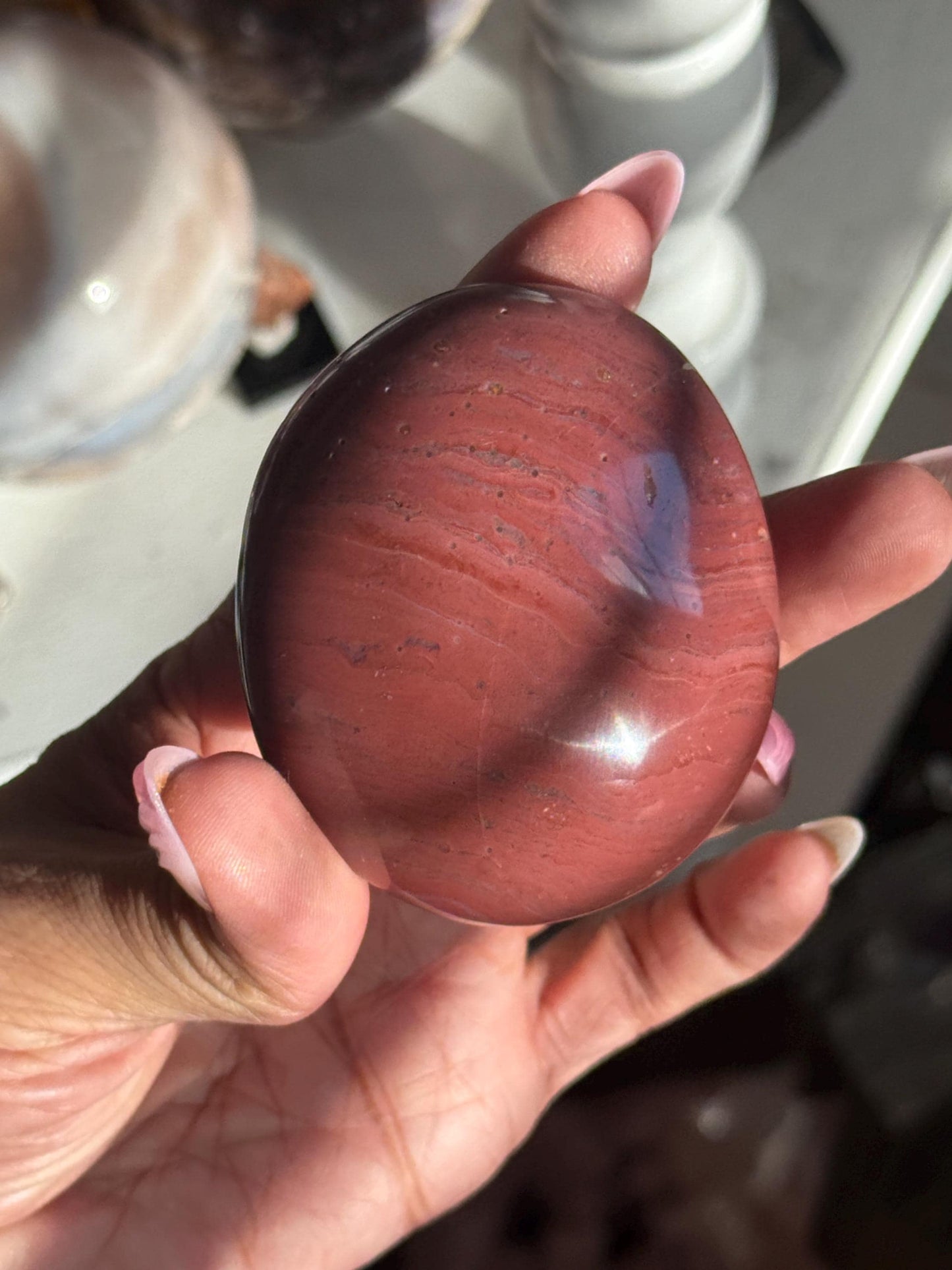 Ocean Jasper Palm Stone, Red Ocean Jasper, Purple Ocean Jasper Stone, Ocean Jasper, Worry Stone, Chakra Palm Stones, crystals for healing,