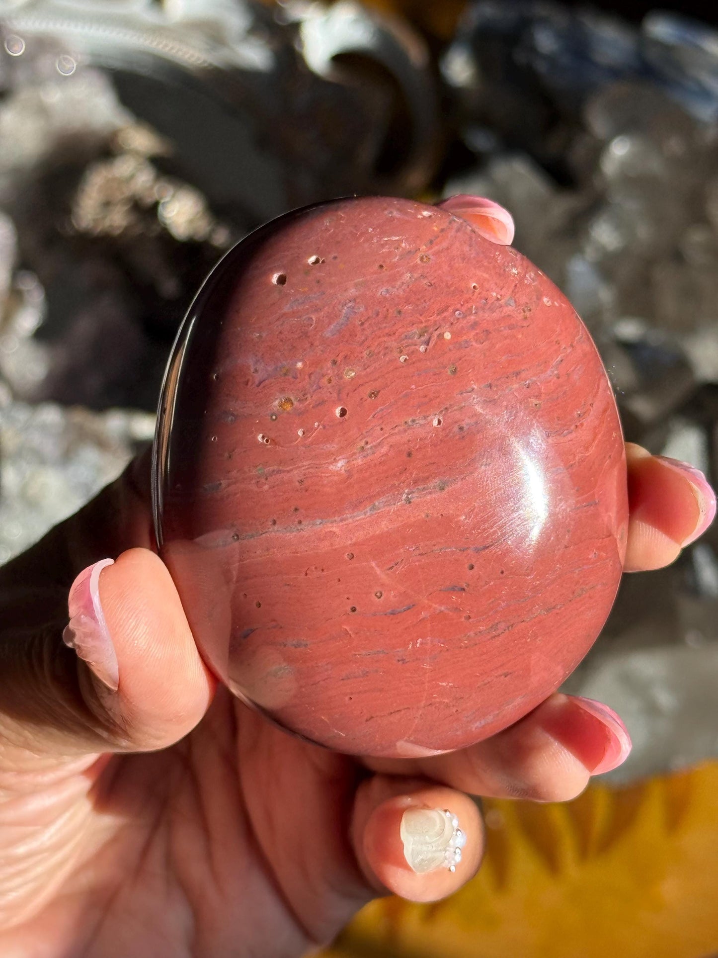 Ocean Jasper Palm Stone, Red Ocean Jasper, Purple Ocean Jasper Stone, Ocean Jasper, Worry Stone, Chakra Palm Stones, crystals for healing,