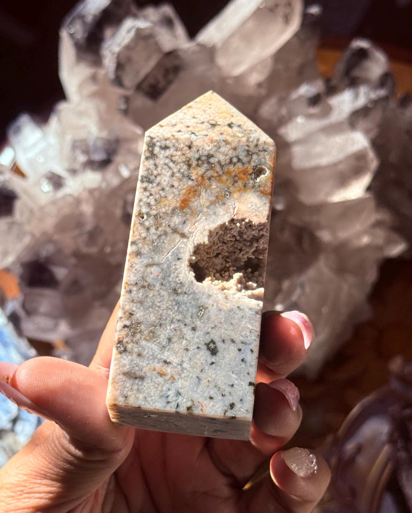 Botryoidal Ocean Jasper Tower, Druzy Ocean Japaer, Bubble Ocean Jasper