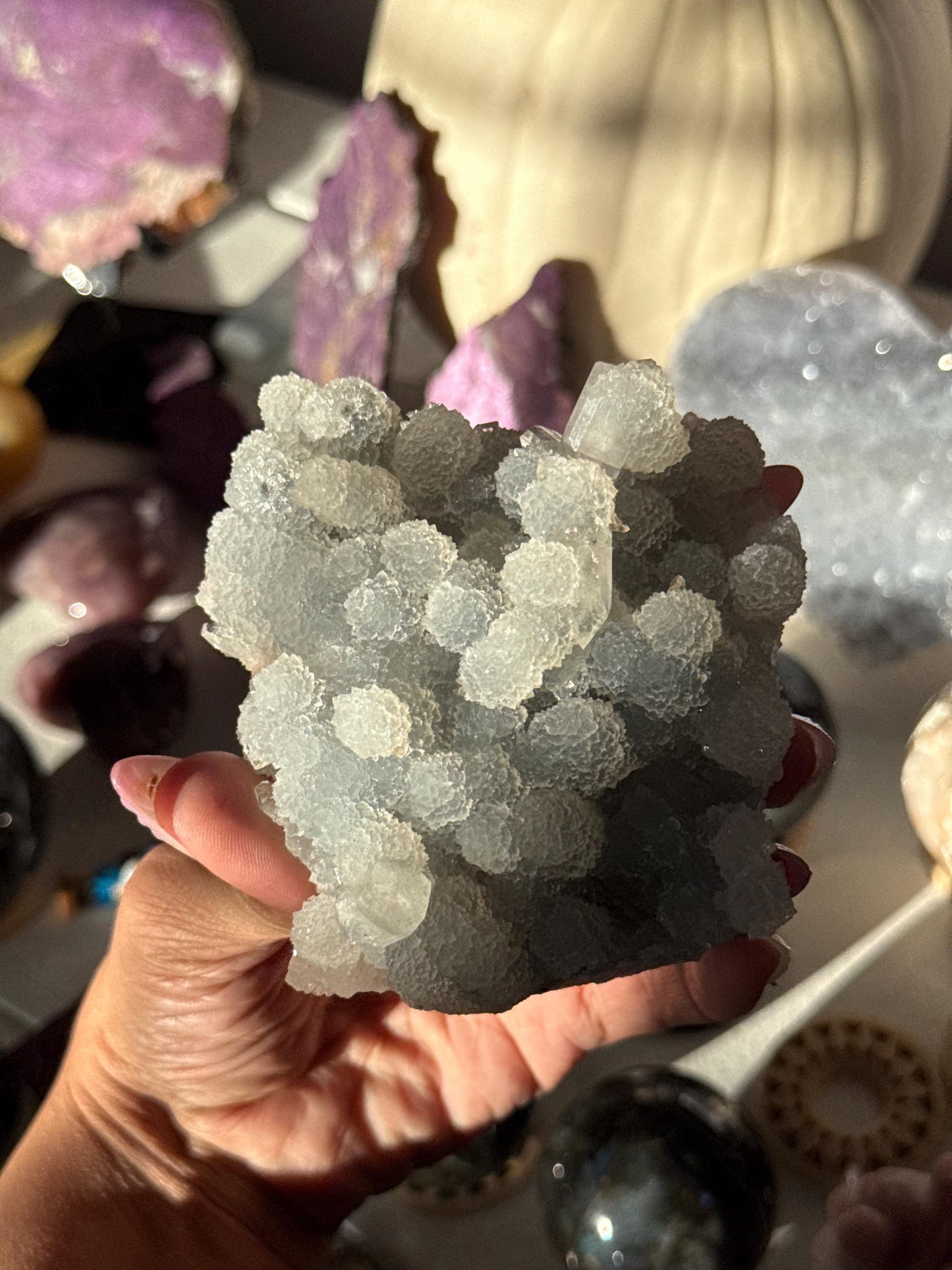 Blue Apophyllite Cluster From India, Apophyllite, Botryoidal Raw Specimen Cluster