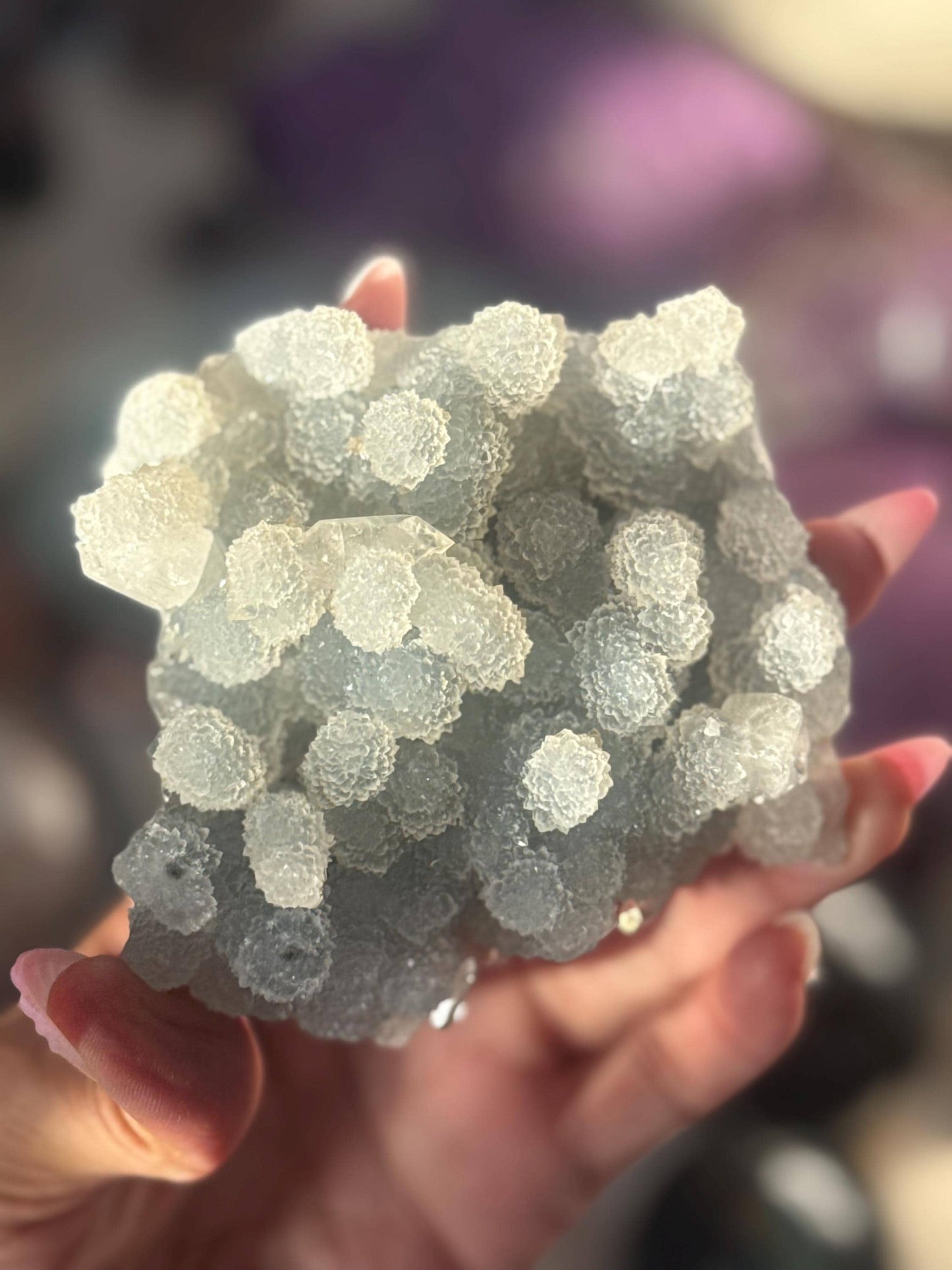 Blue Apophyllite Cluster From India, Apophyllite, Botryoidal Raw Specimen Cluster