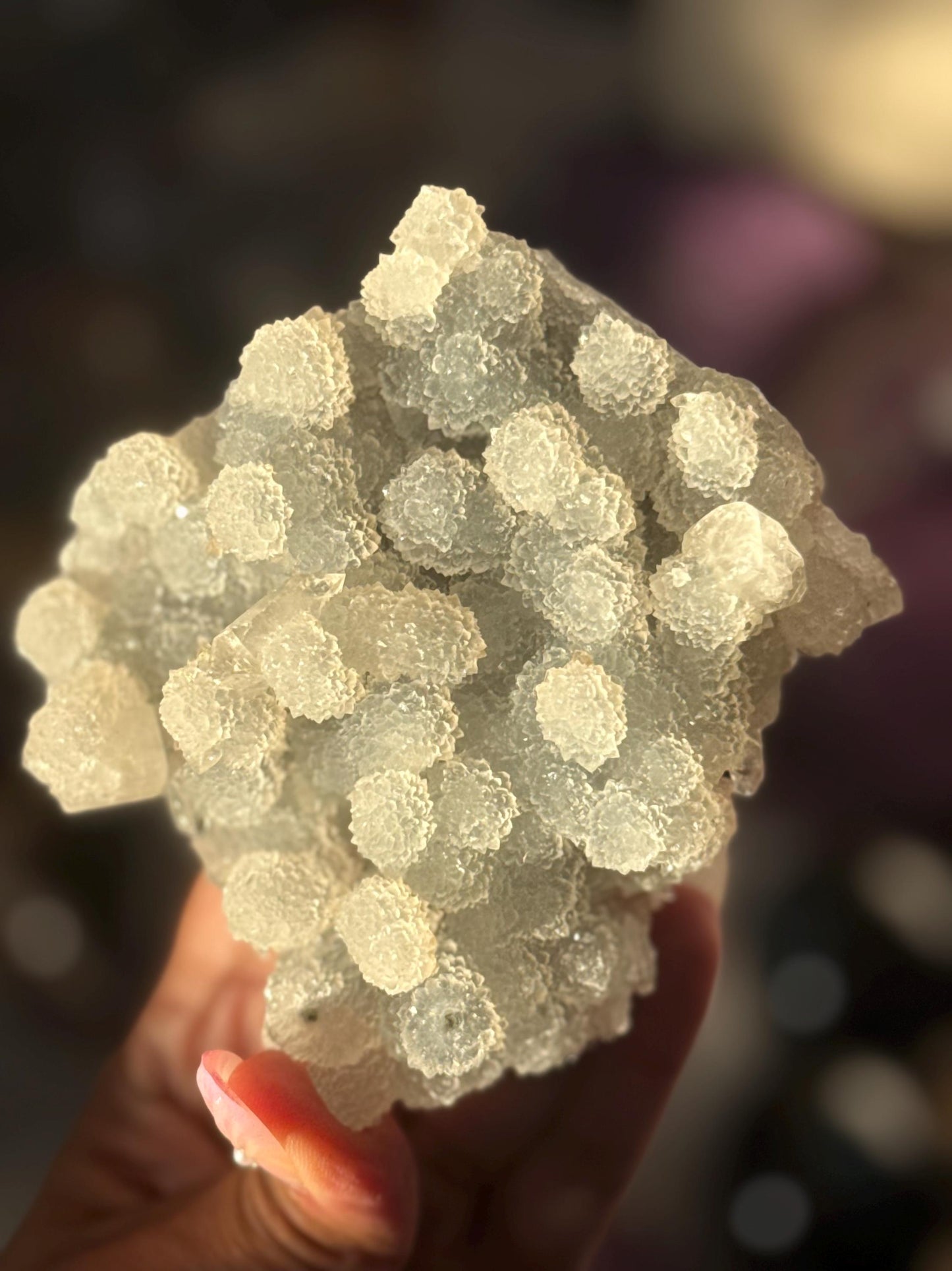 Blue Apophyllite Cluster From India, Apophyllite, Botryoidal Raw Specimen Cluster