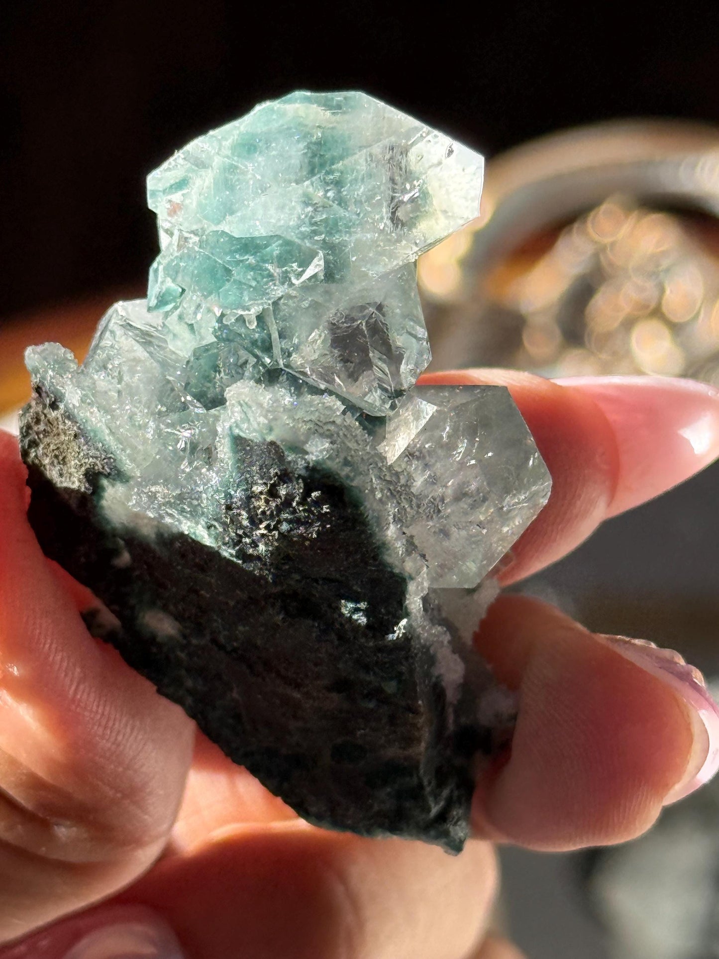 Blue Apophyllite Cluster, SmalApophyllite Quartz with Druzy, Small Mini