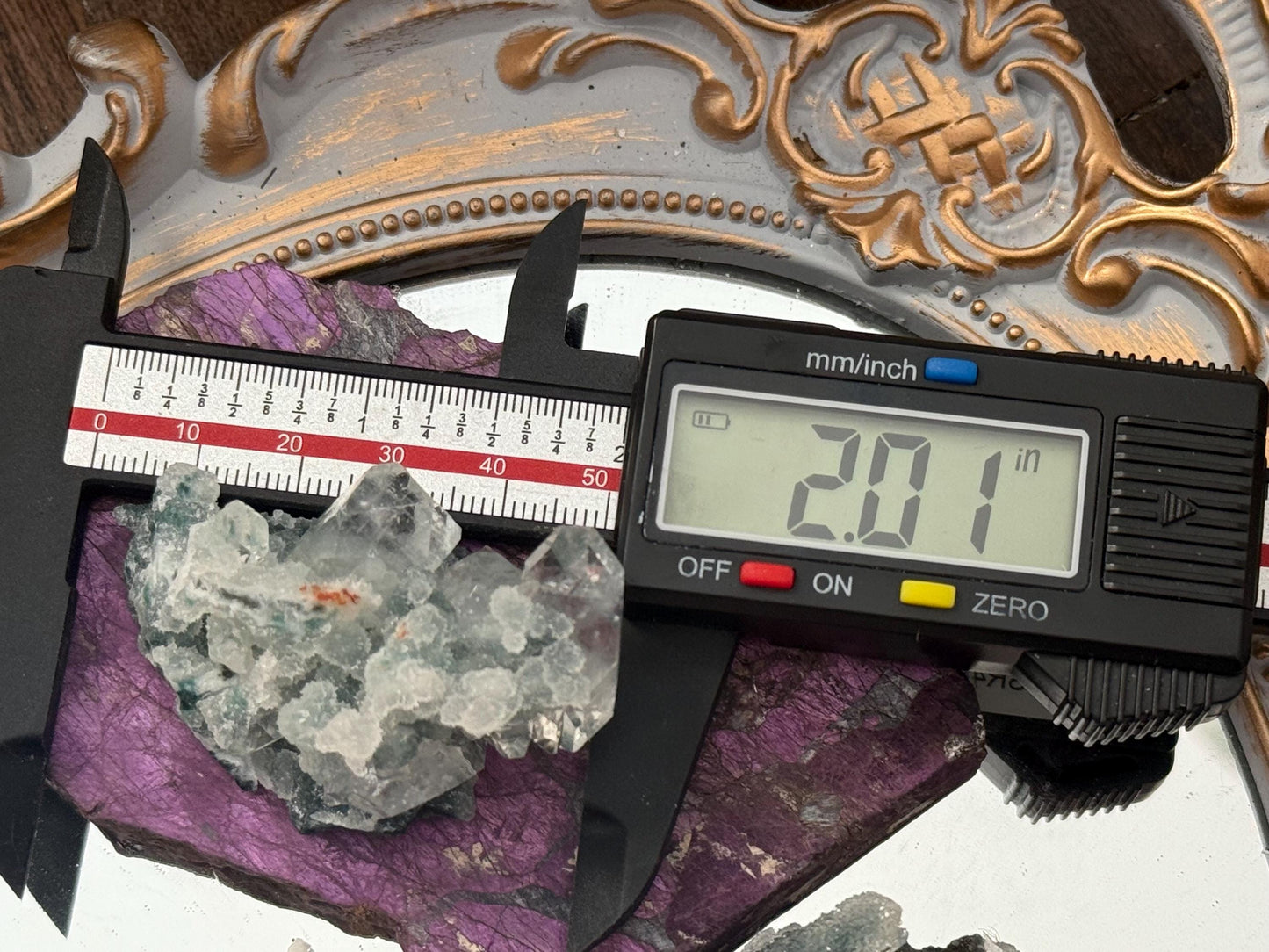 Blue Apophyllite Cluster, SmalApophyllite Quartz with Druzy, Small Mini