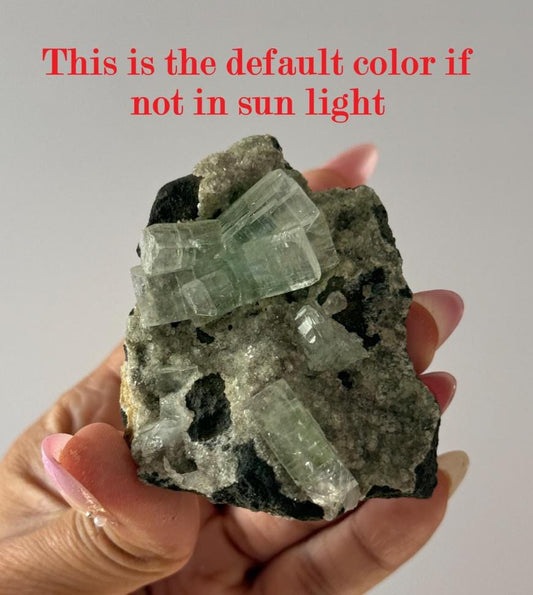 Green Apophyllite Cluster From India, Apophyllite, Zeolite Specimen, Small