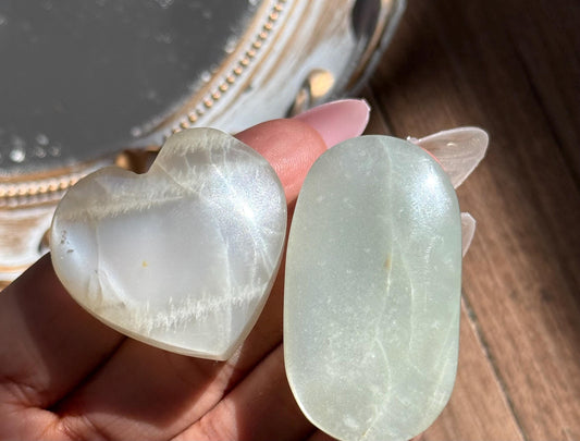 Sage Green Moon Stone set,  Green Moonstone, Sage Moonstone Set, MINI SIZE