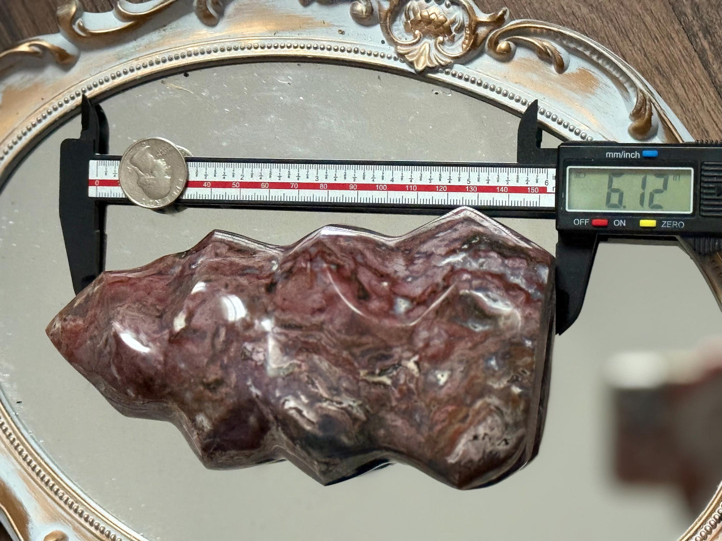 Pink Ocean Jasper Flame, Red Ocean Jasper, Ocean Jasper, Crystal Decor, Unique Gift