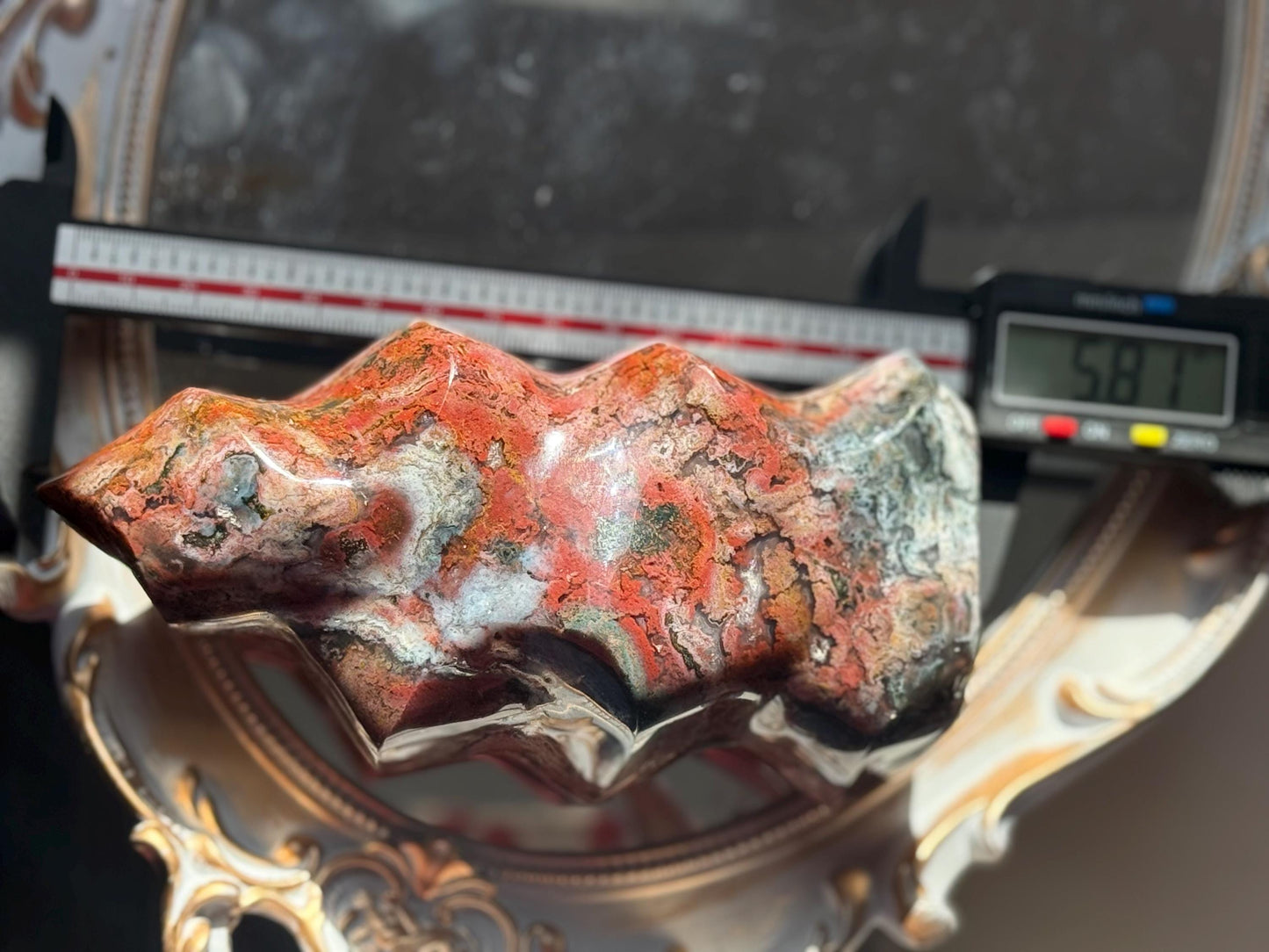 Red Ocean Jasper Flame, Red Ocean Jasper, Crystal Decor, Unique Gift