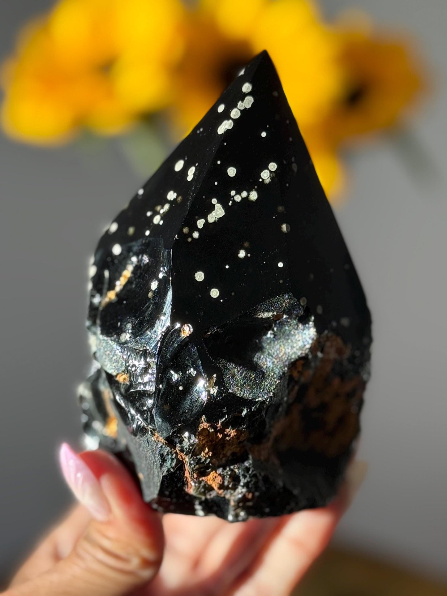 Stardust Obsidian Free Form from Jalisco, Mexico, Rare Obsidian Crystal, Obsidian