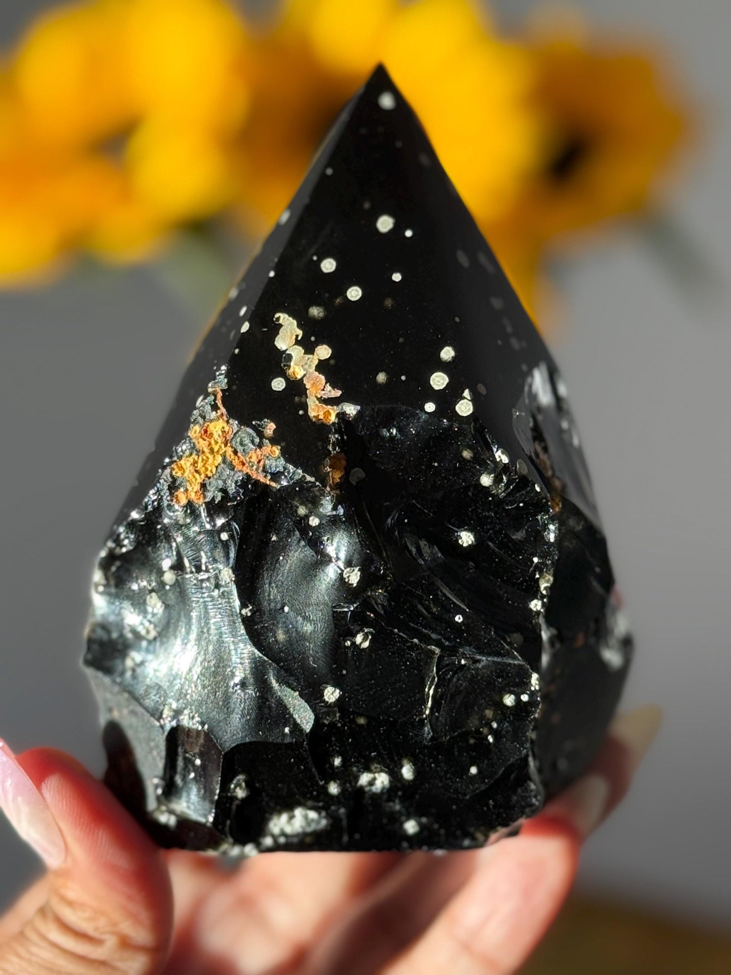 Stardust Obsidian Free Form from Jalisco, Mexico, Rare Obsidian Crystal, Obsidian