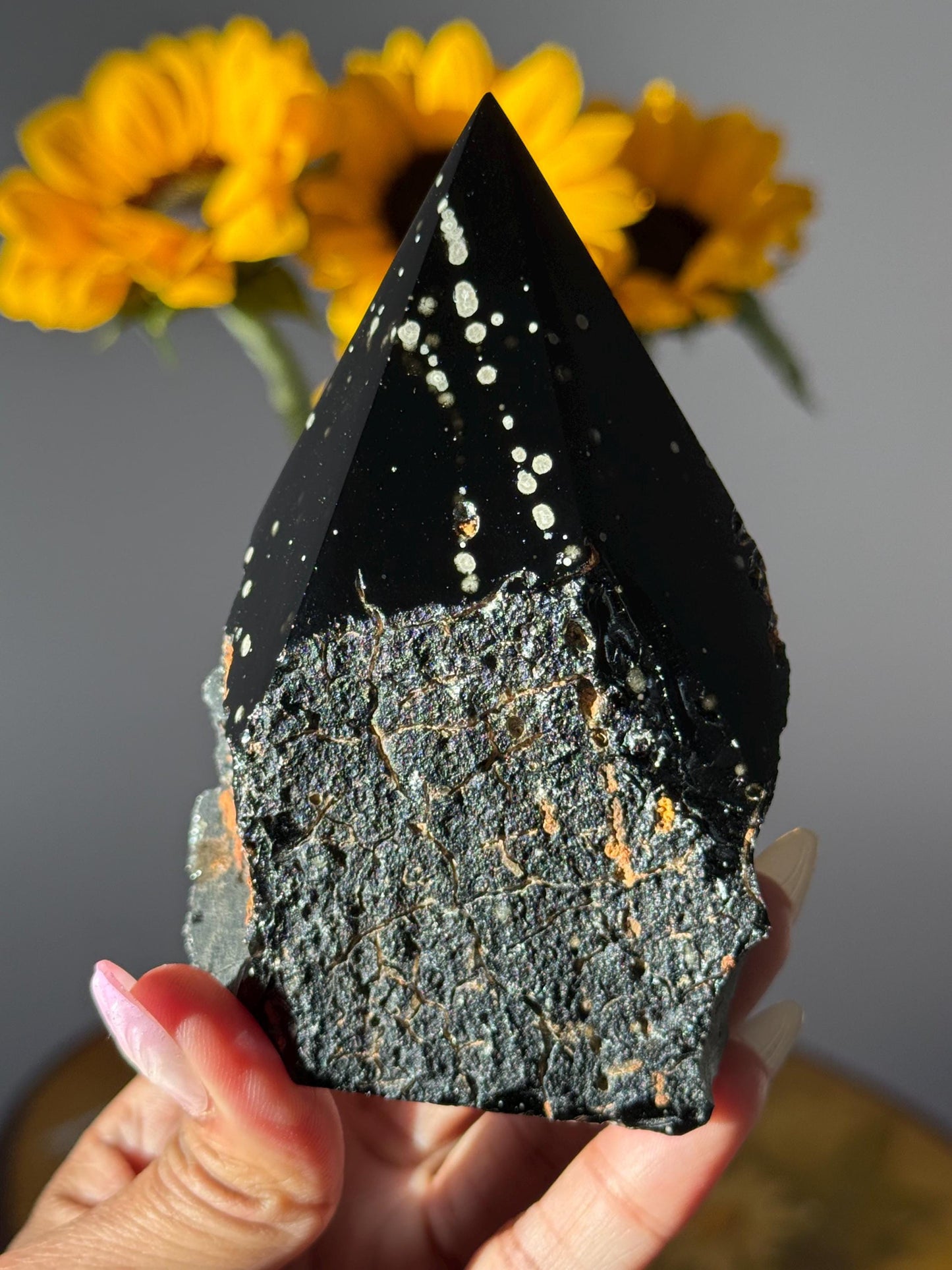 Stardust Obsidian Free Form from Jalisco, Mexico, Rare Obsidian Crystal, Obsidian
