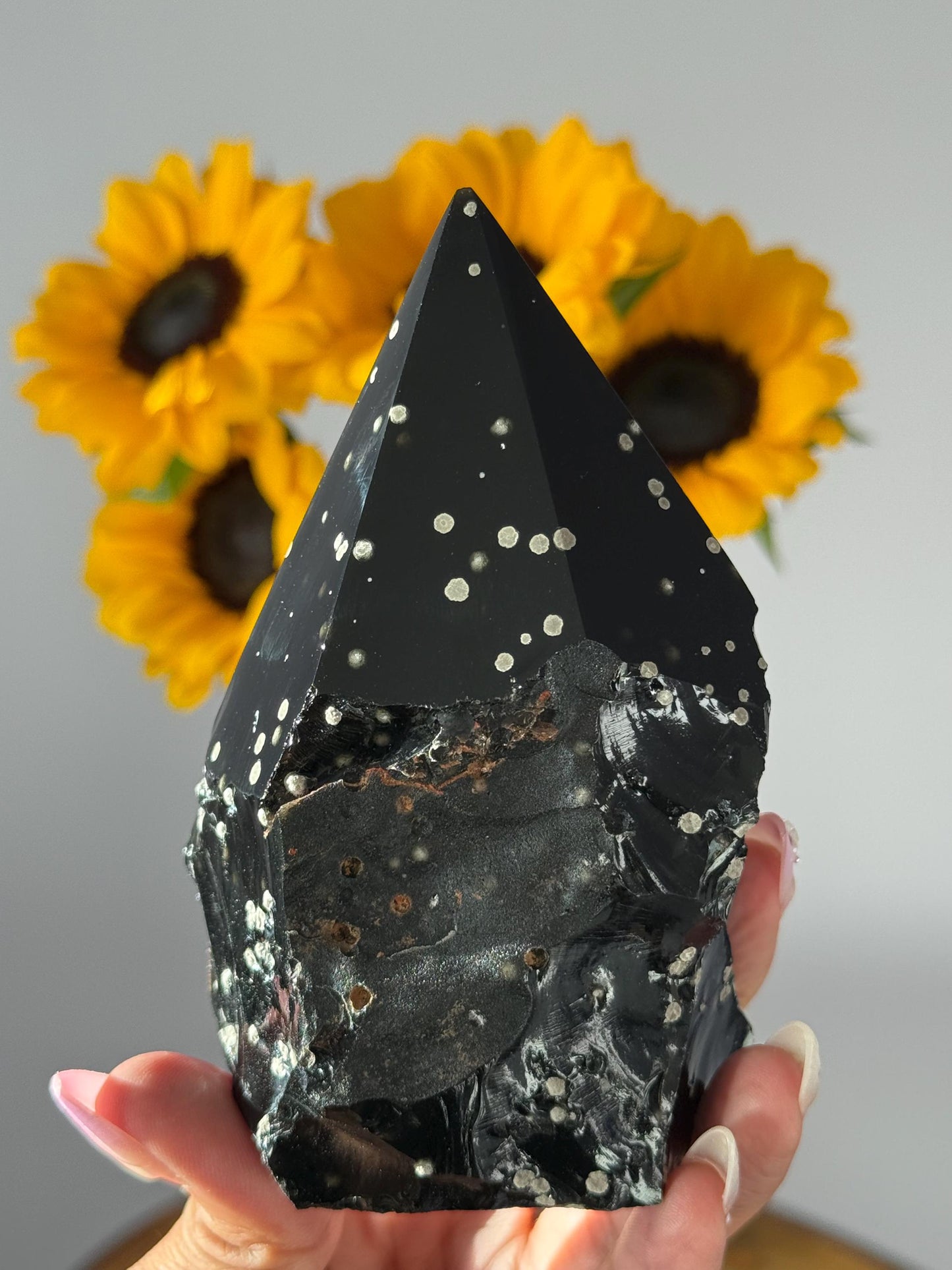 Stardust Obsidian Free Form from Jalisco, Mexico, Rare Obsidian Crystal, Obsidian