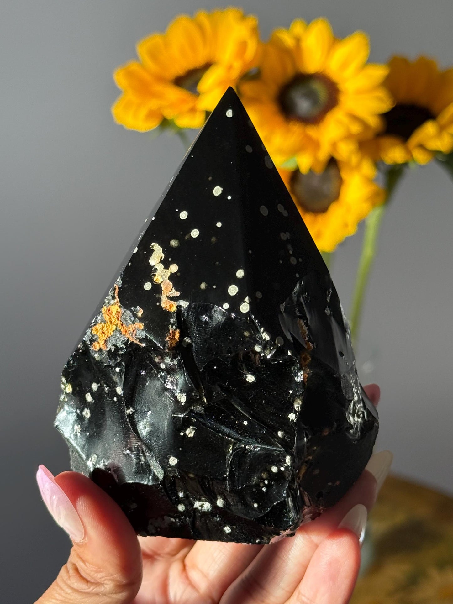 Stardust Obsidian Free Form from Jalisco, Mexico, Rare Obsidian Crystal, Obsidian