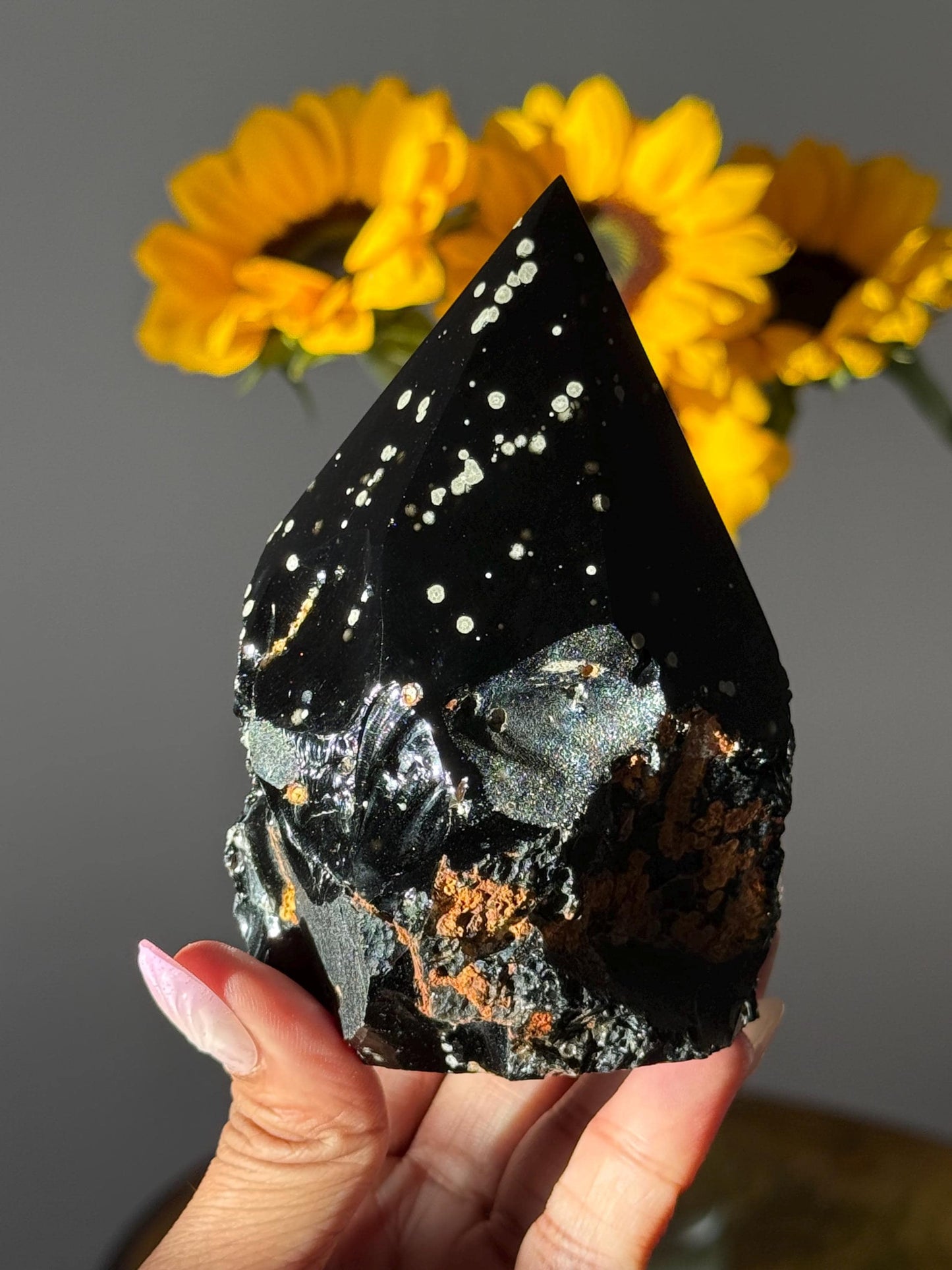 Stardust Obsidian Free Form from Jalisco, Mexico, Rare Obsidian Crystal, Obsidian