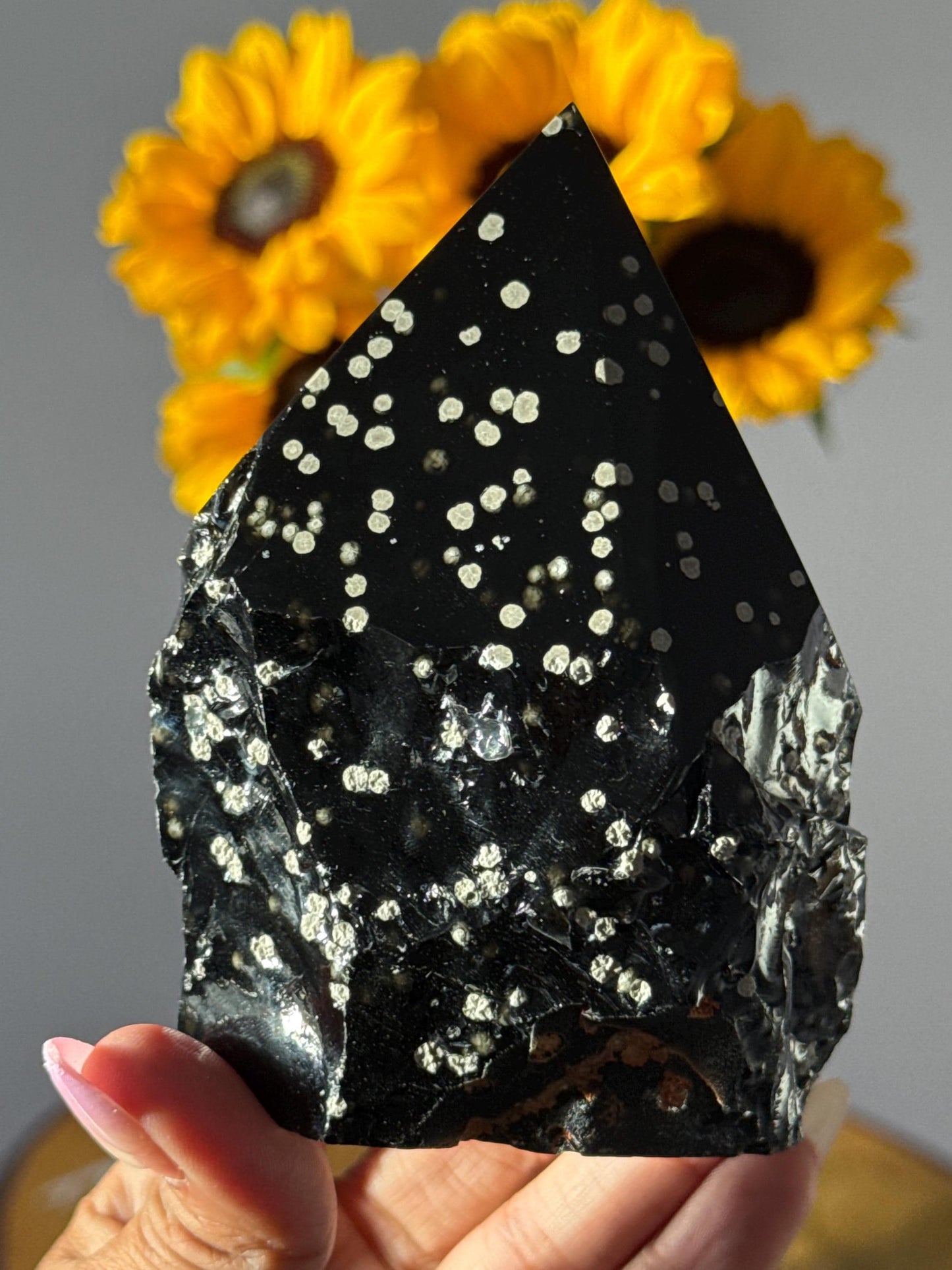 Stardust Obsidian Free Form, Obsidian Semi Polished Point, Rare Obsidian From Jalisco Mexico,
