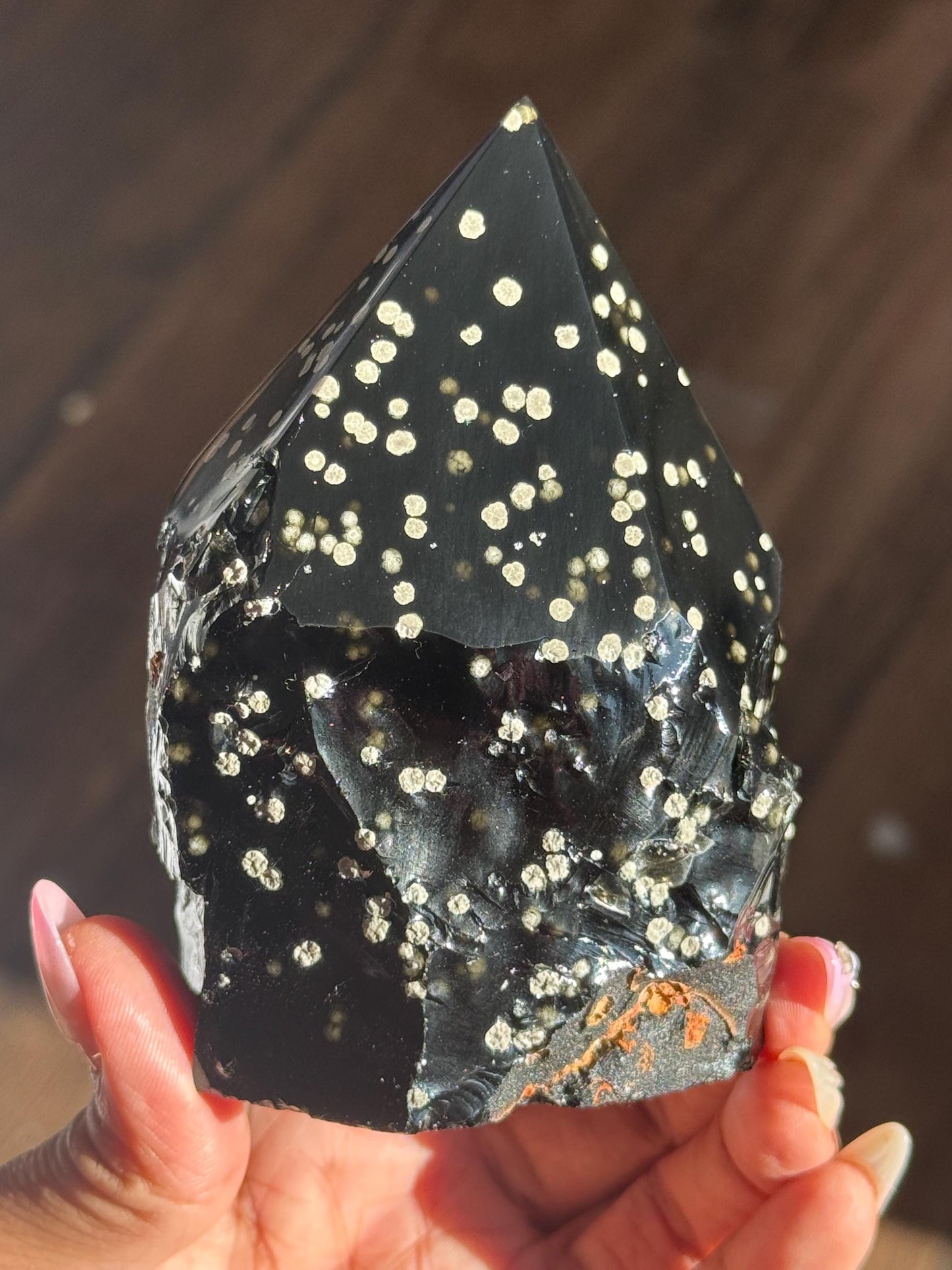 Stardust Obsidian Free Form, Obsidian Semi Polished Point, Rare Obsidian From Jalisco Mexico,