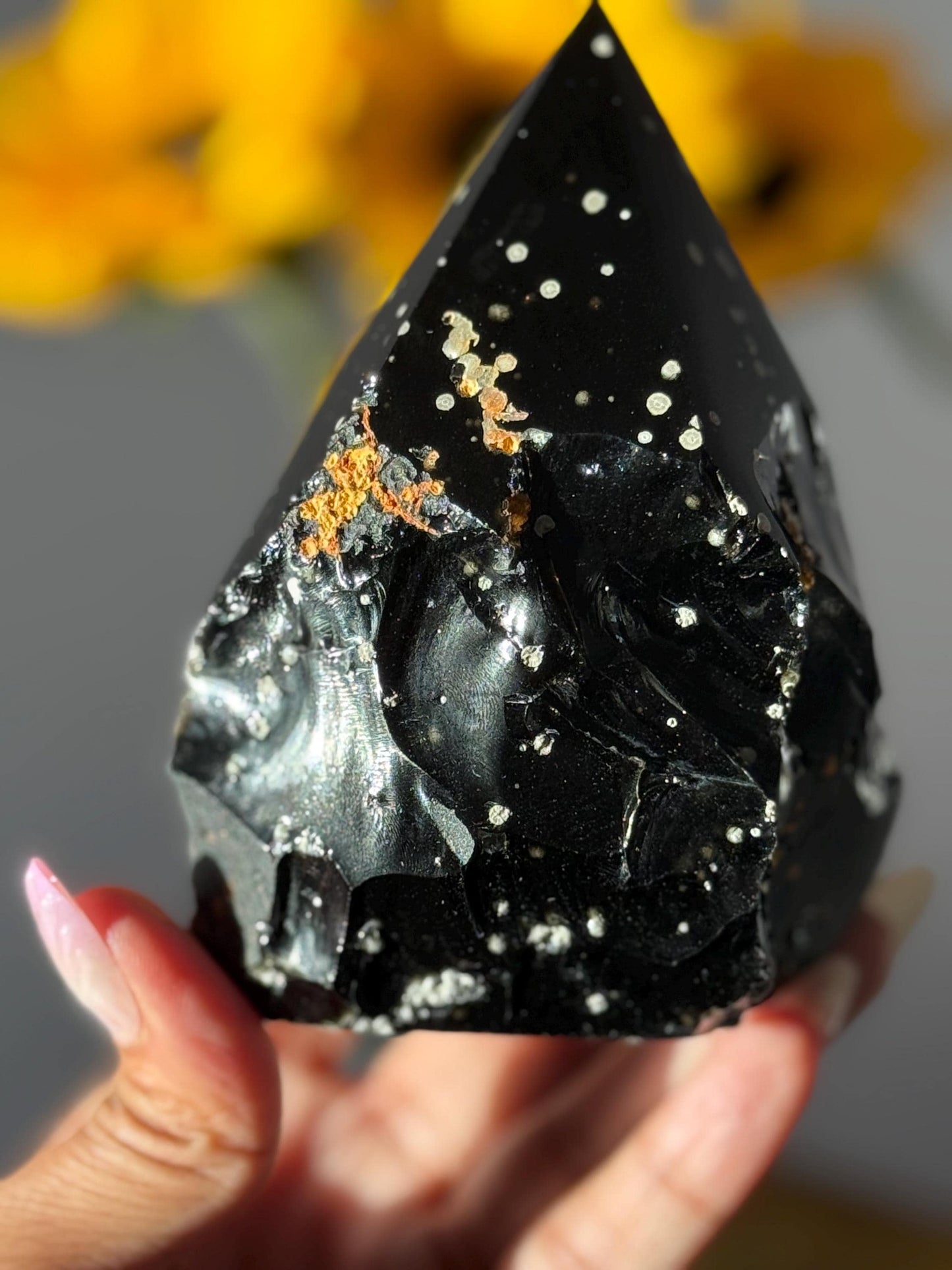 Stardust Obsidian Free Form from Jalisco, Mexico, Rare Obsidian Crystal, Obsidian