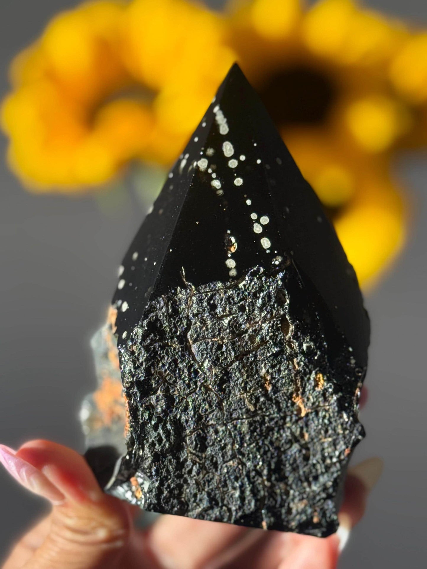 Stardust Obsidian Free Form from Jalisco, Mexico, Rare Obsidian Crystal, Obsidian