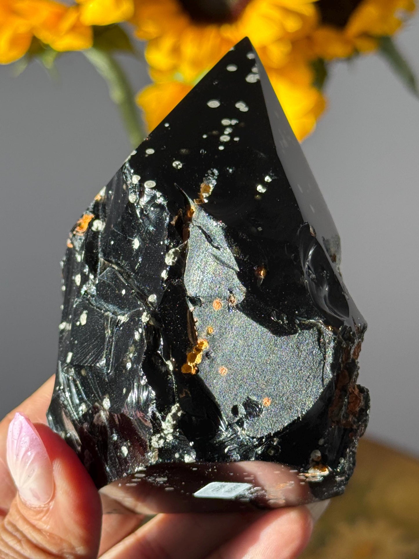 Stardust Obsidian Free Form from Jalisco, Mexico, Rare Obsidian Crystal, Obsidian