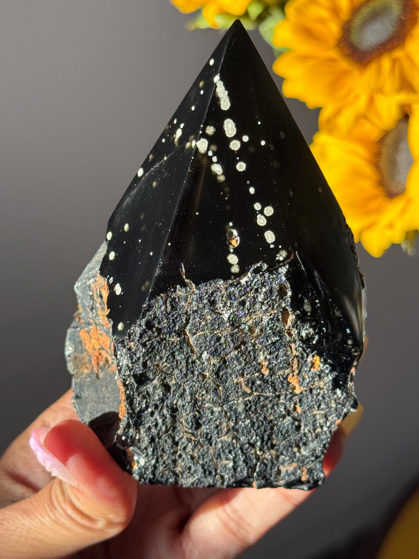 Stardust Obsidian Free Form from Jalisco, Mexico, Rare Obsidian Crystal, Obsidian