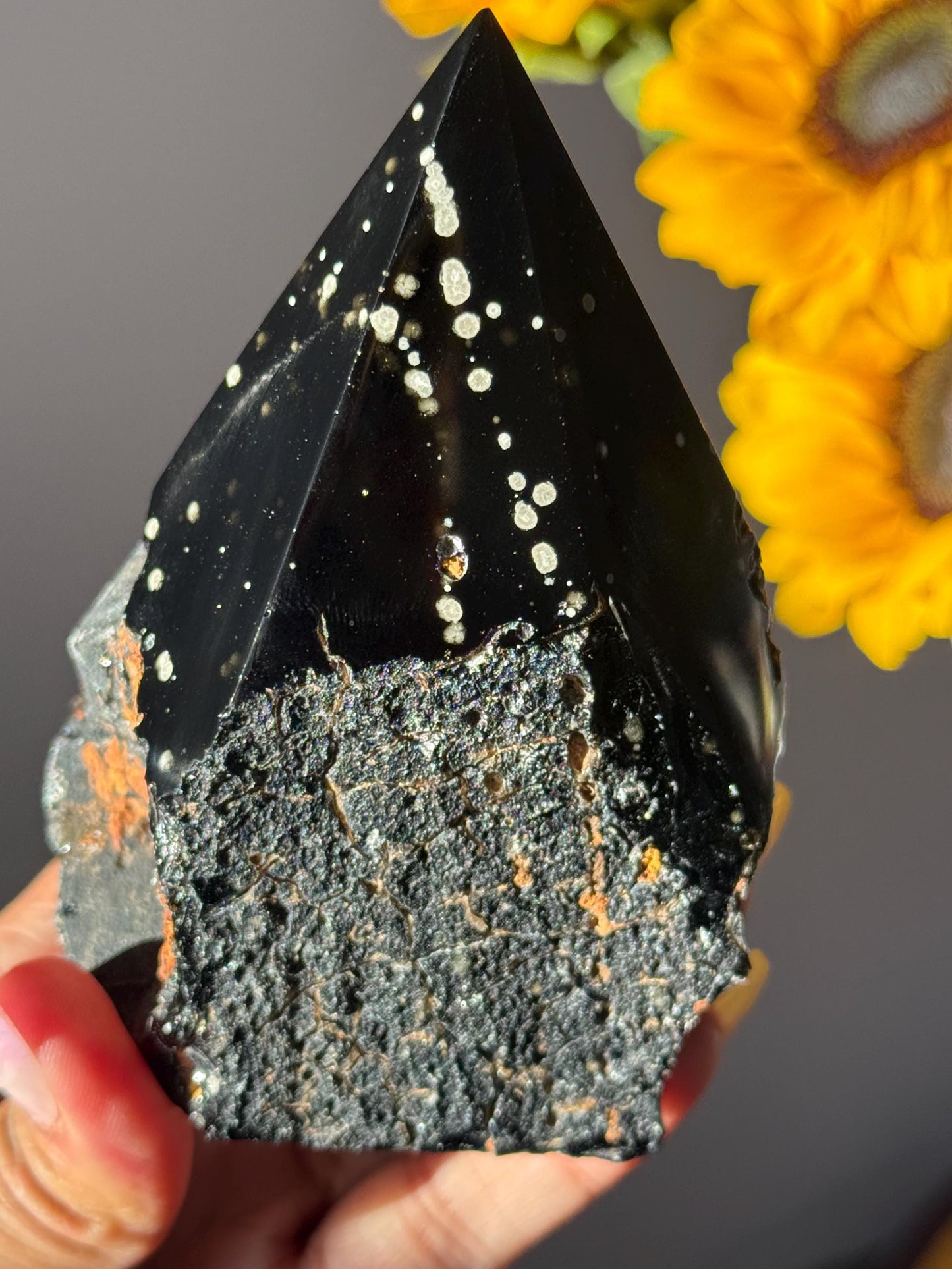 Stardust Obsidian Free Form from Jalisco, Mexico, Rare Obsidian Crystal, Obsidian