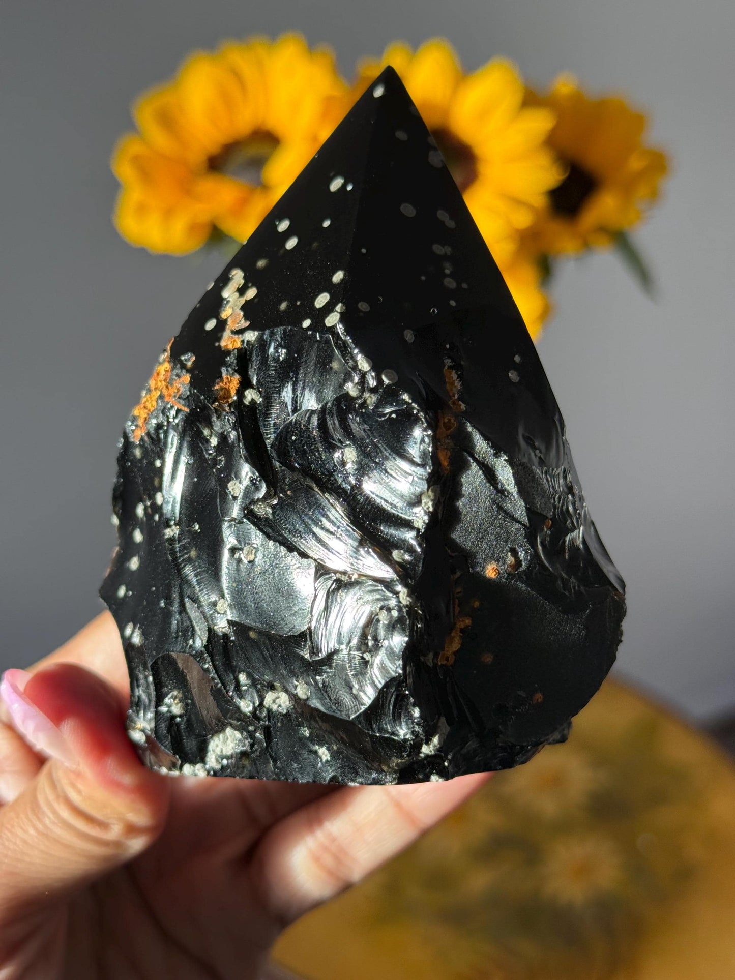 Stardust Obsidian Free Form from Jalisco, Mexico, Rare Obsidian Crystal, Obsidian