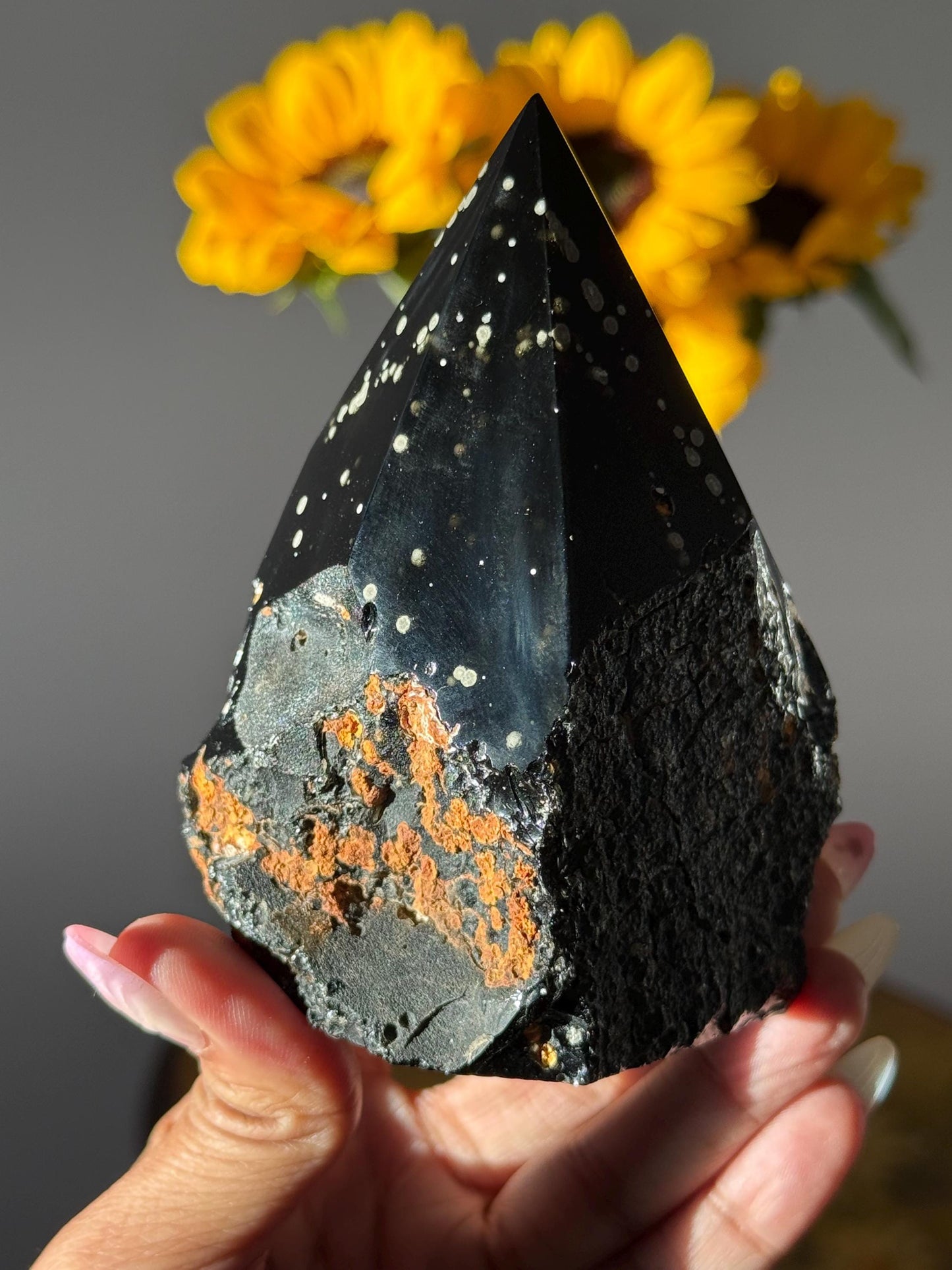 Stardust Obsidian Free Form from Jalisco, Mexico, Rare Obsidian Crystal, Obsidian