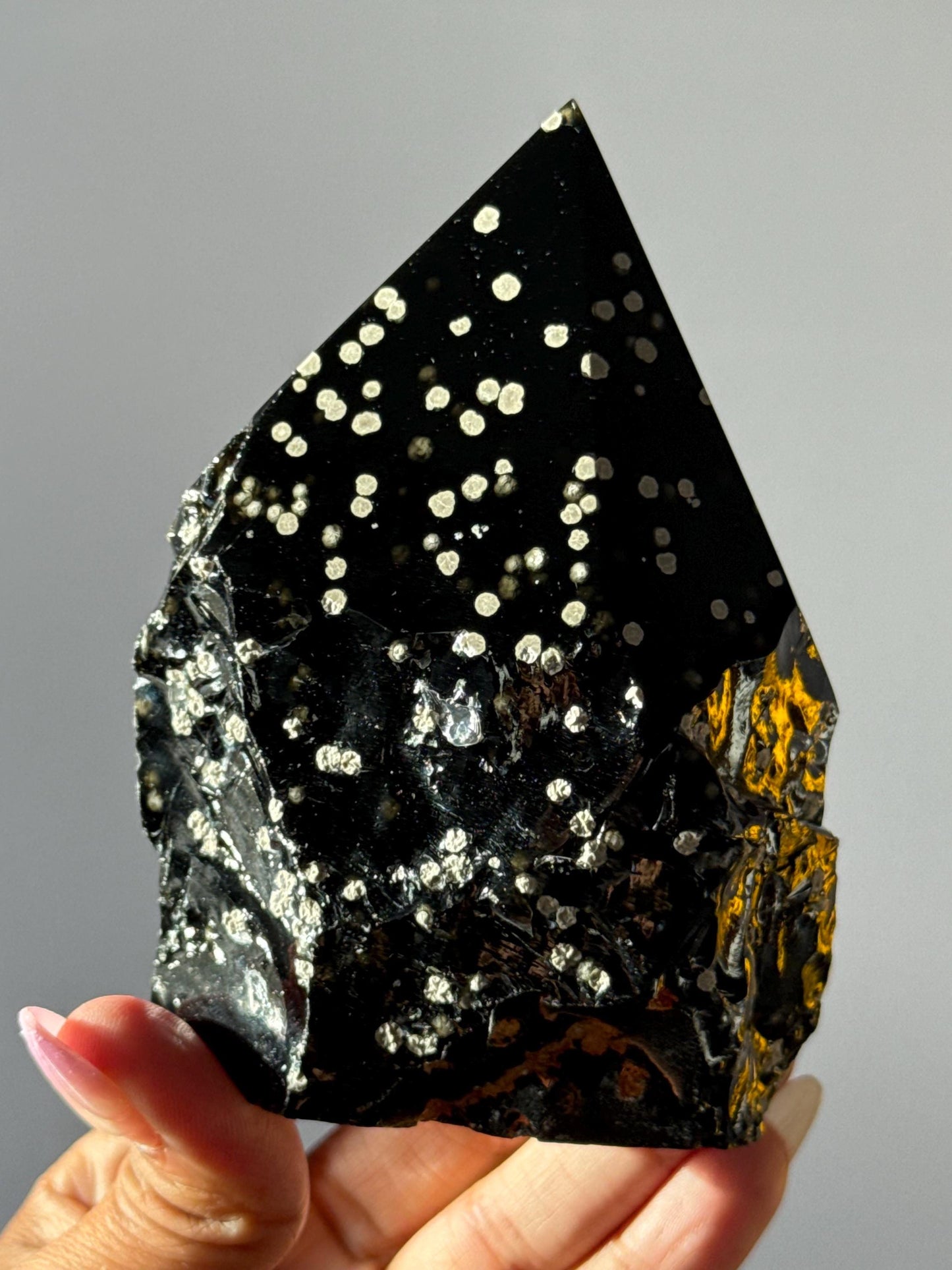Stardust Obsidian Free Form, Obsidian Semi Polished Point, Rare Obsidian From Jalisco Mexico,