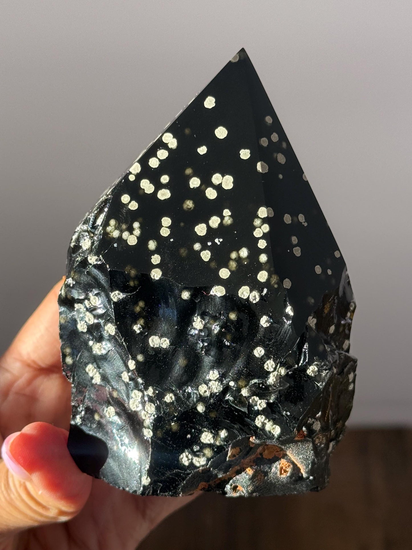 Stardust Obsidian Free Form, Obsidian Semi Polished Point, Rare Obsidian From Jalisco Mexico,