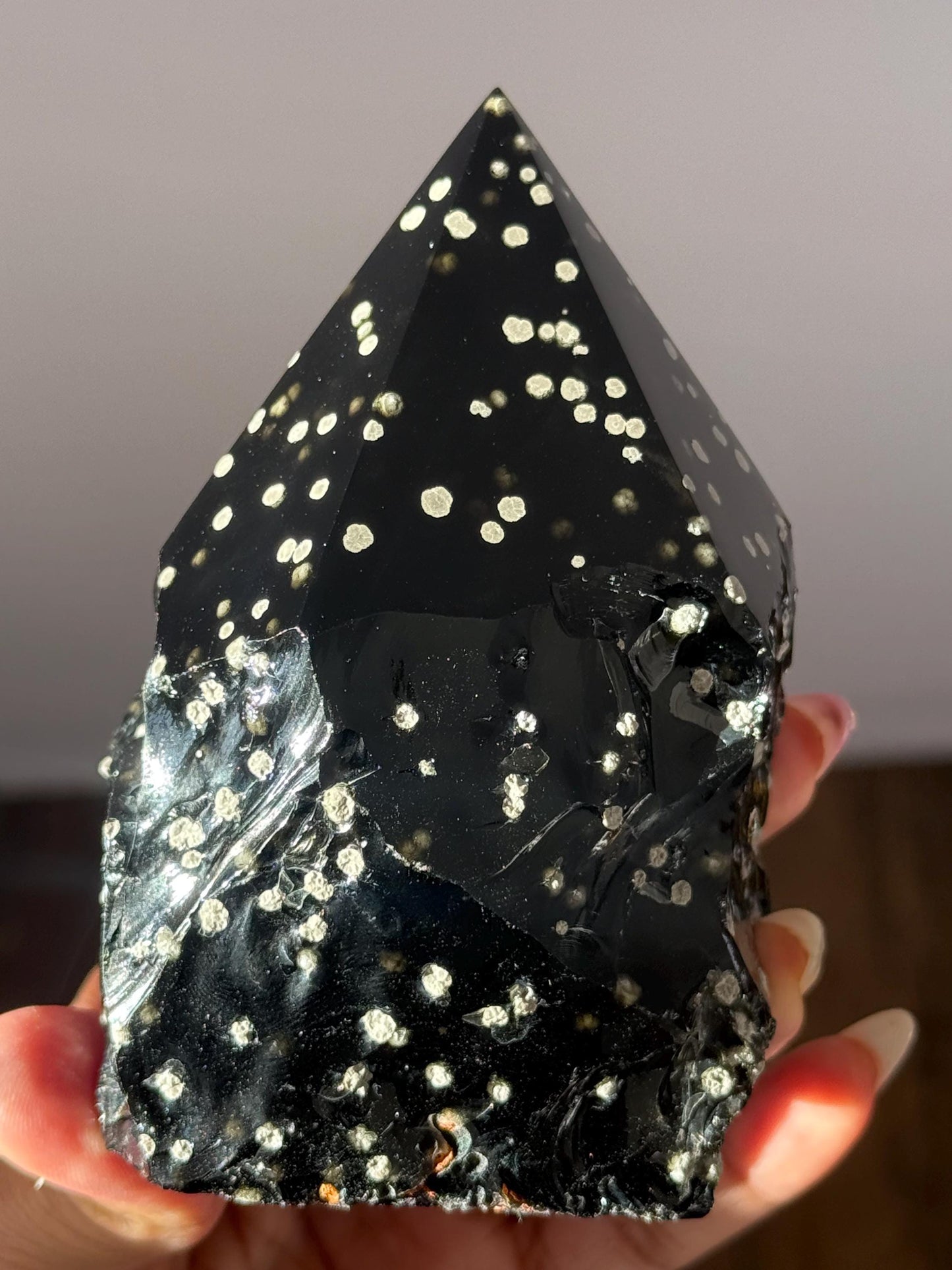 Stardust Obsidian Free Form, Obsidian Semi Polished Point, Rare Obsidian From Jalisco Mexico,