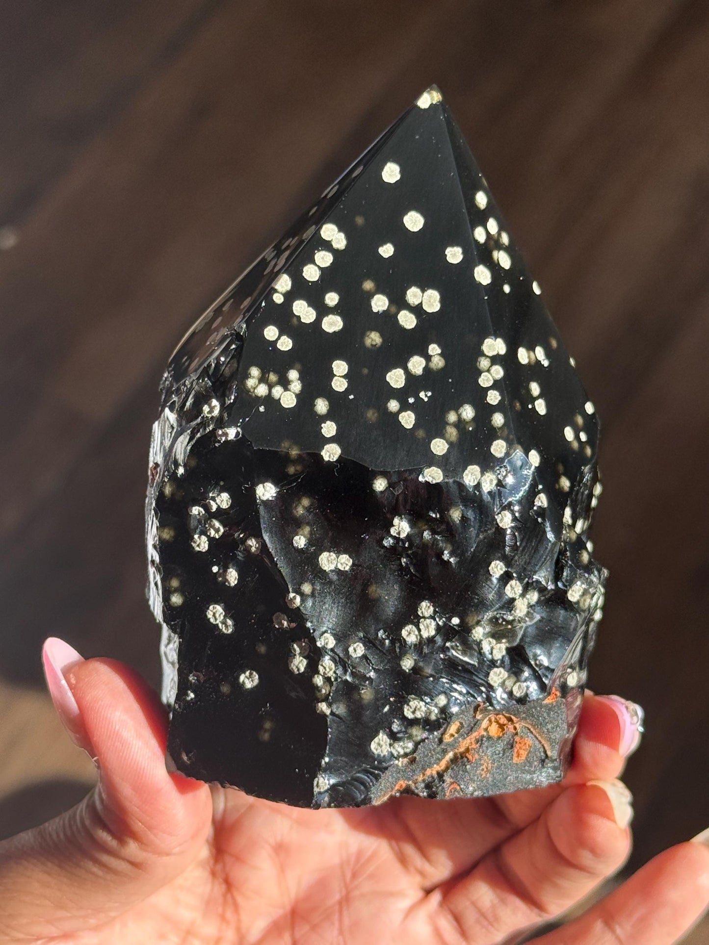 Stardust Obsidian Free Form, Obsidian Semi Polished Point, Rare Obsidian From Jalisco Mexico,