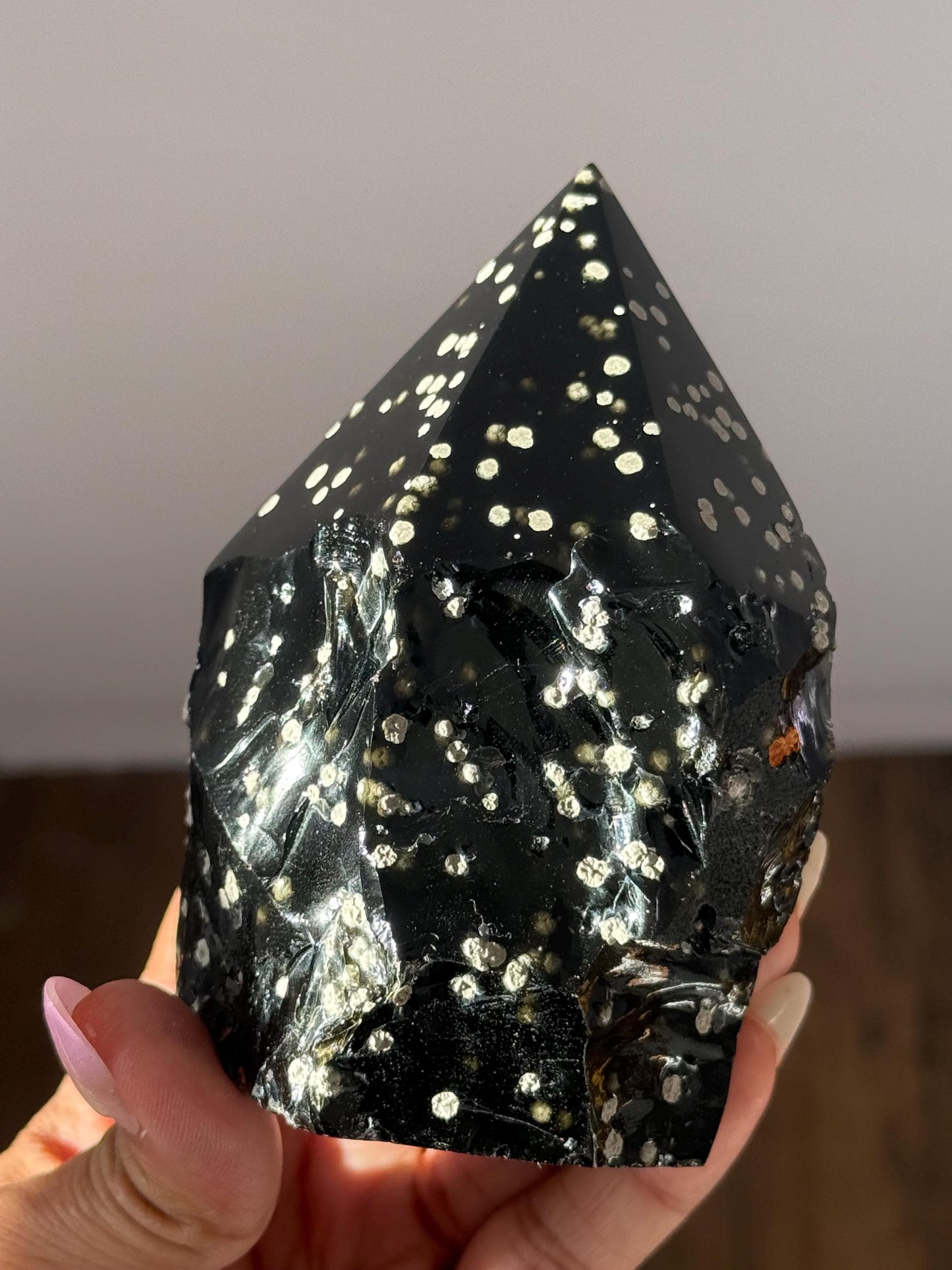 Stardust Obsidian Free Form, Obsidian Semi Polished Point, Rare Obsidian From Jalisco Mexico,