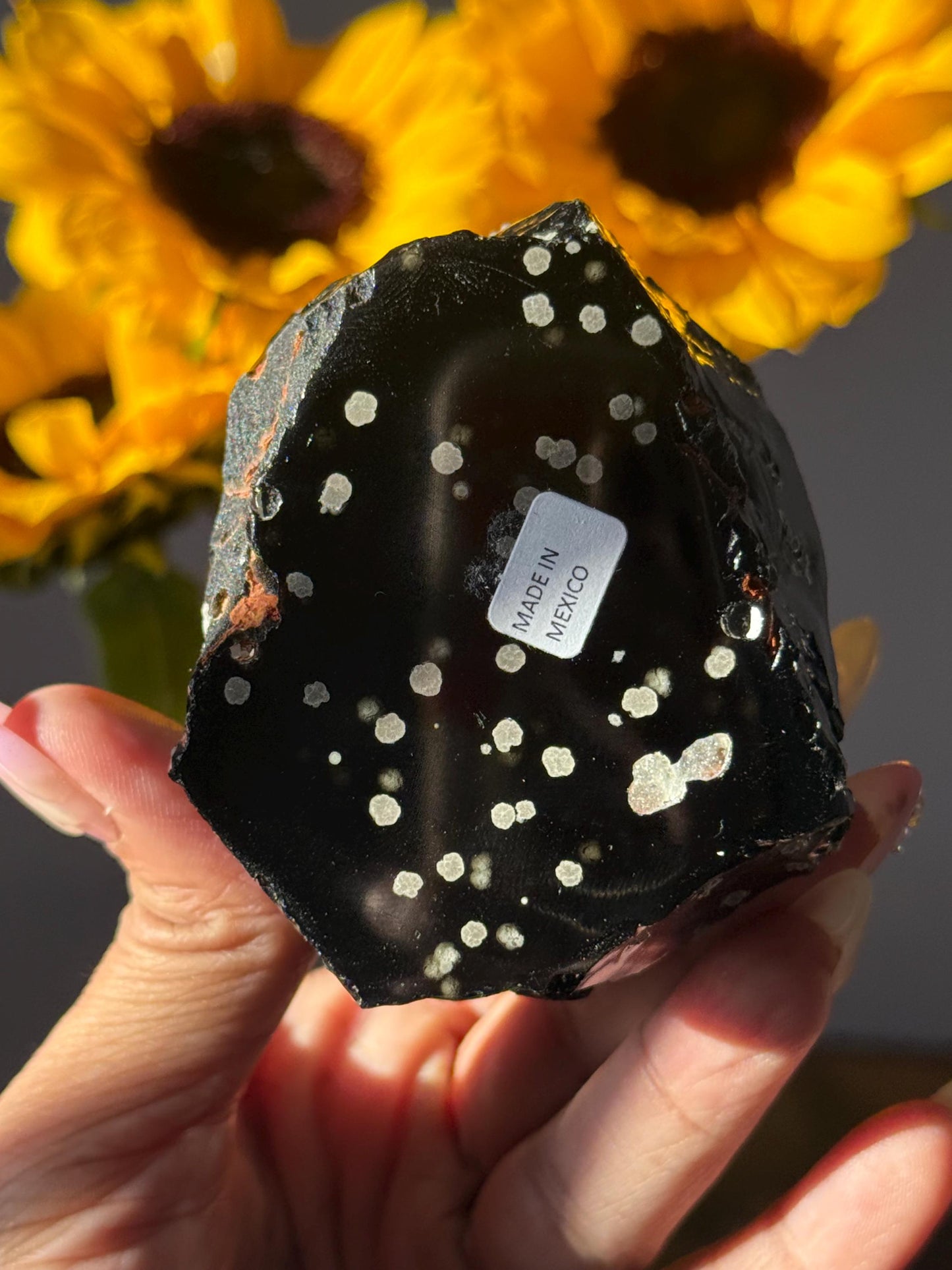 Stardust Obsidian Free Form, Obsidian Semi Polished Point, Rare Obsidian From Jalisco Mexico,