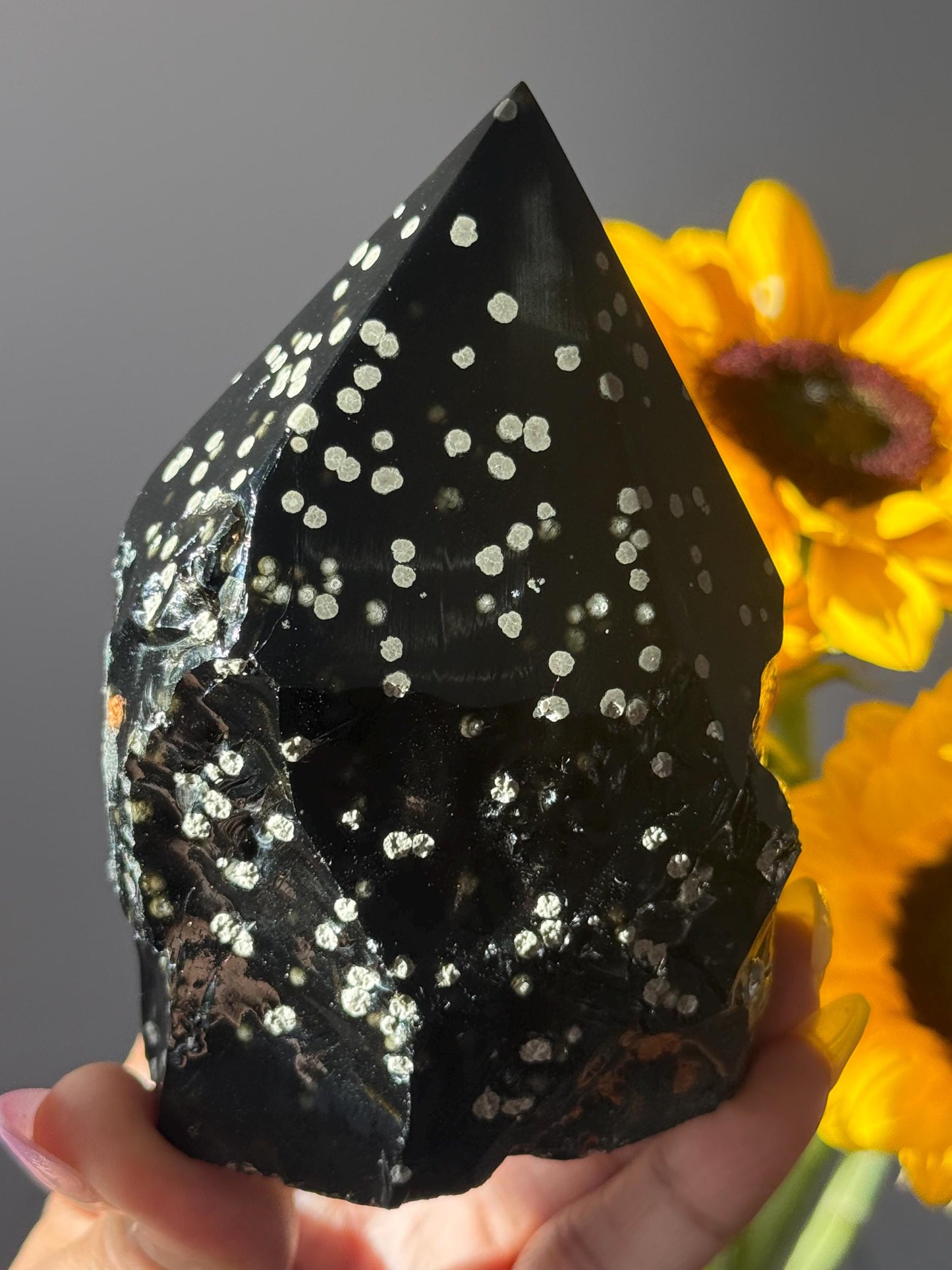Stardust Obsidian Free Form, Obsidian Semi Polished Point, Rare Obsidian From Jalisco Mexico,