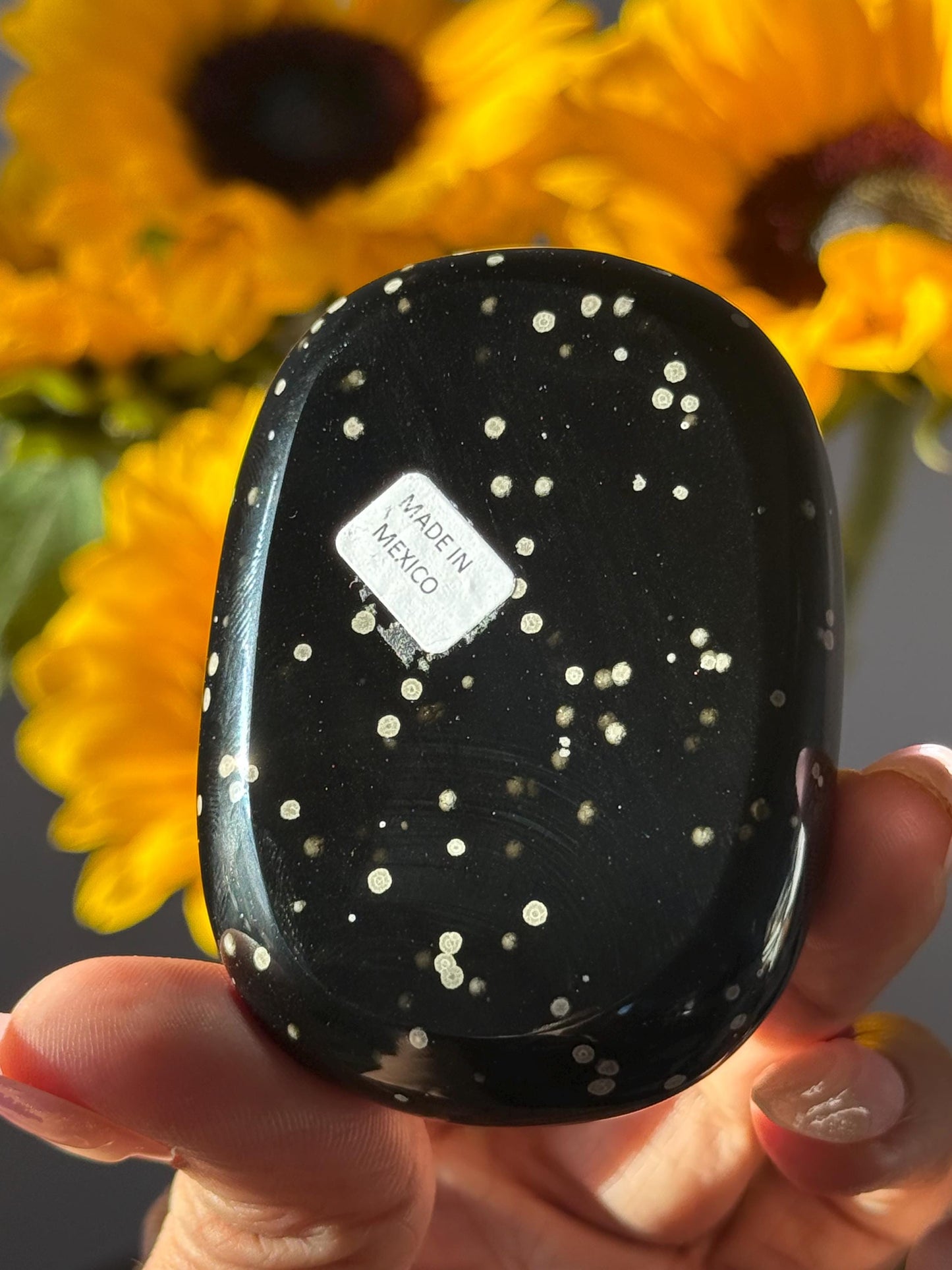 Stardust Obsidian Palmstone, Rare Obsidian From Jalisco Mexico,