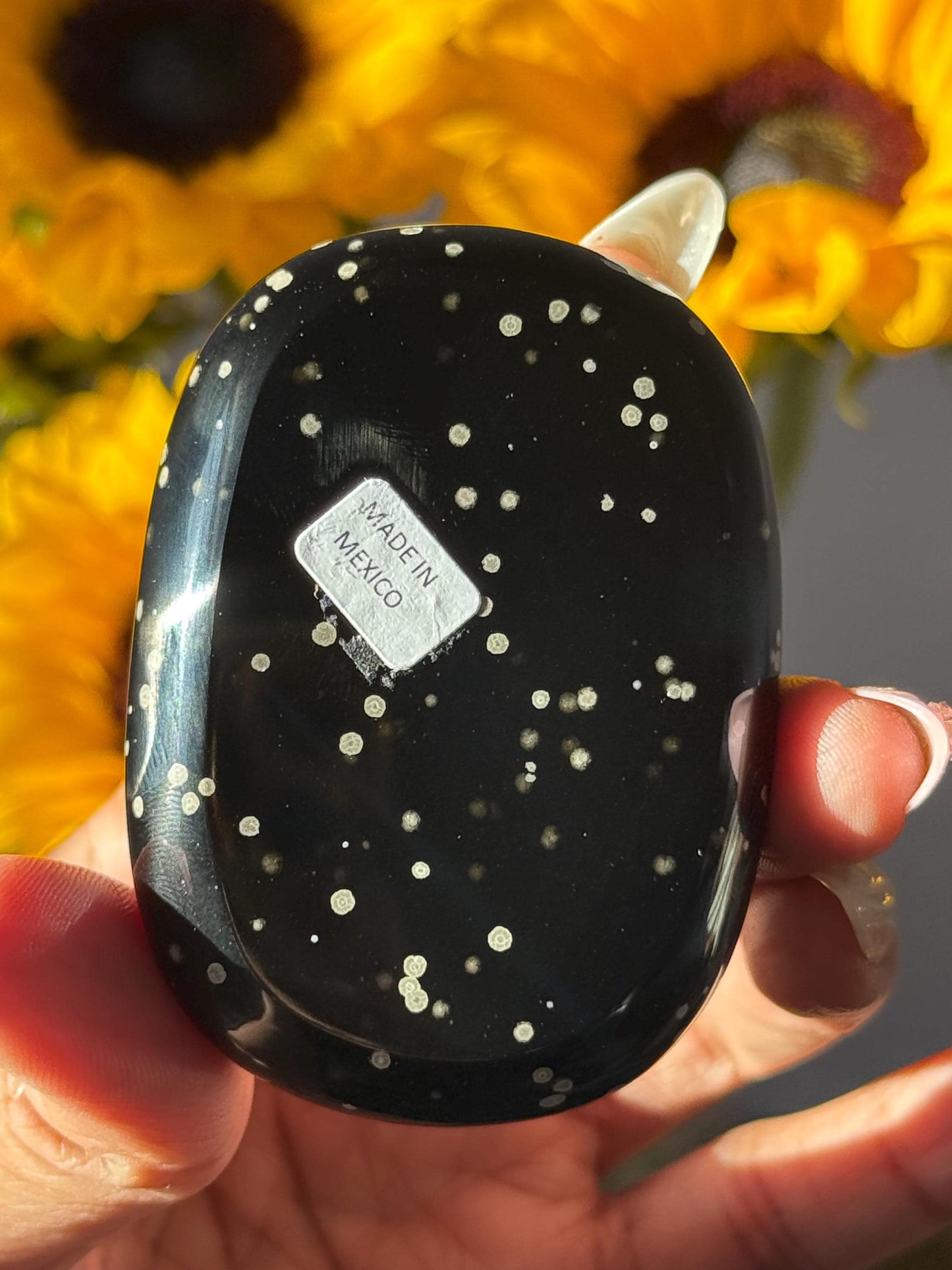 Stardust Obsidian Palmstone, Rare Obsidian From Jalisco Mexico,